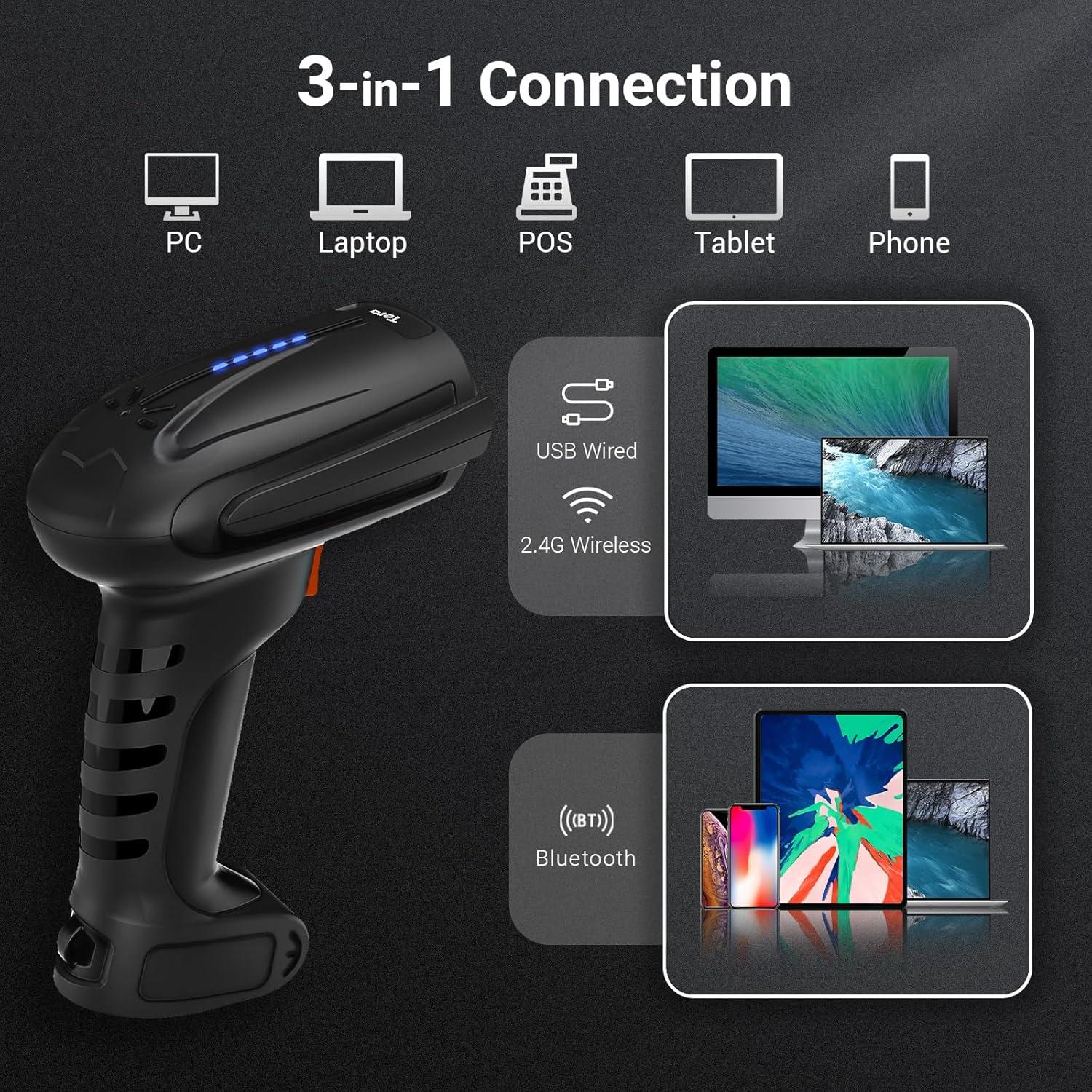 Escáner de Código de Barras Inalámbrico Tera 8100 Pro 2500mAh