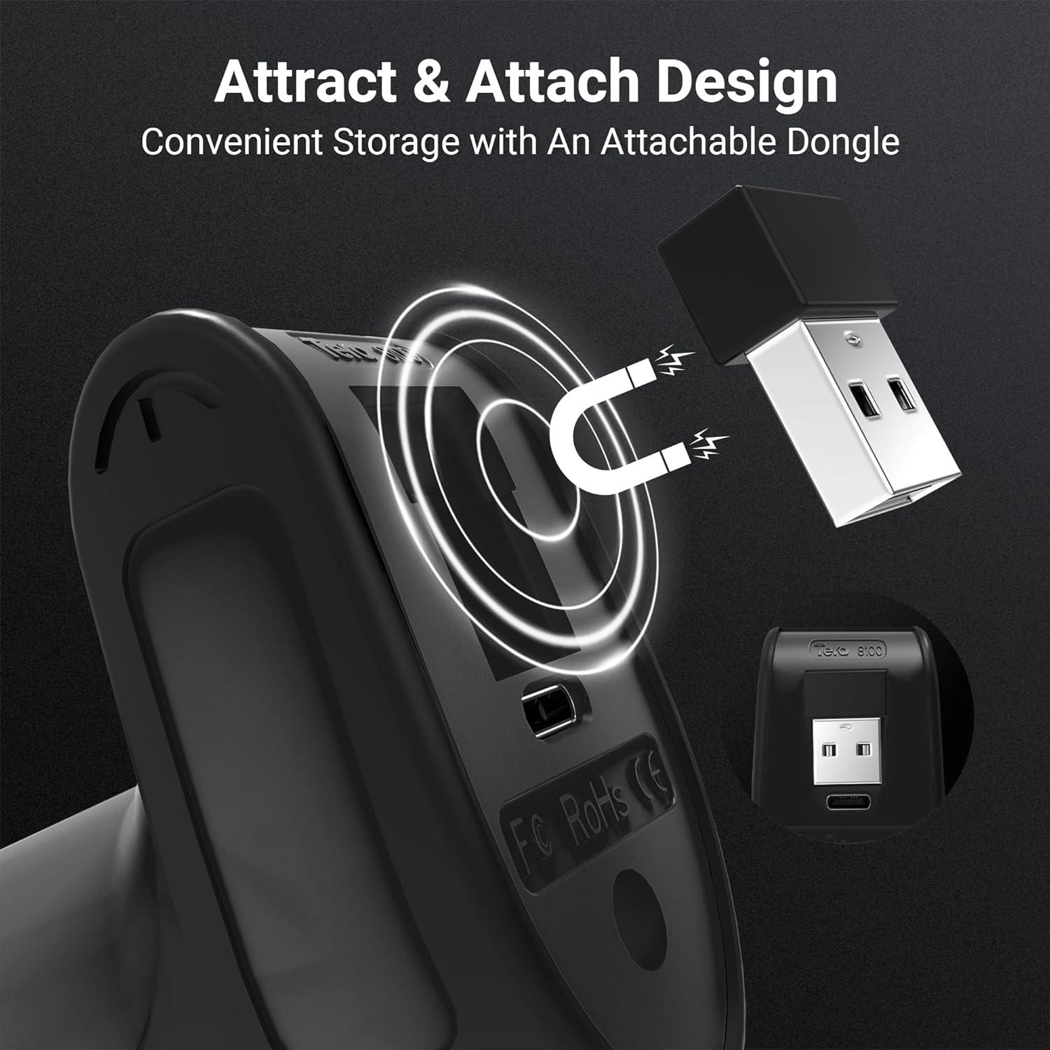 Escáner de Código de Barras Inalámbrico Tera 8100 Pro 2500mAh