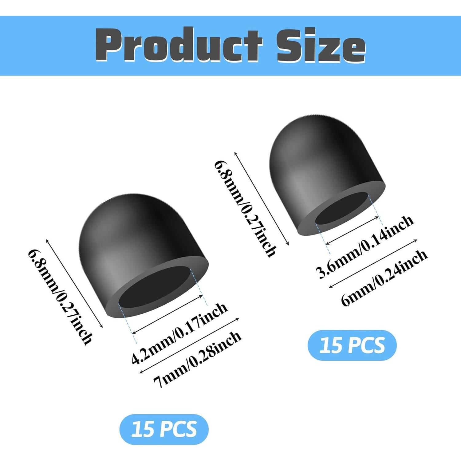 30 Puntas de Goma para Stylus JIYIN - 0.51 cm y 0.71 cm