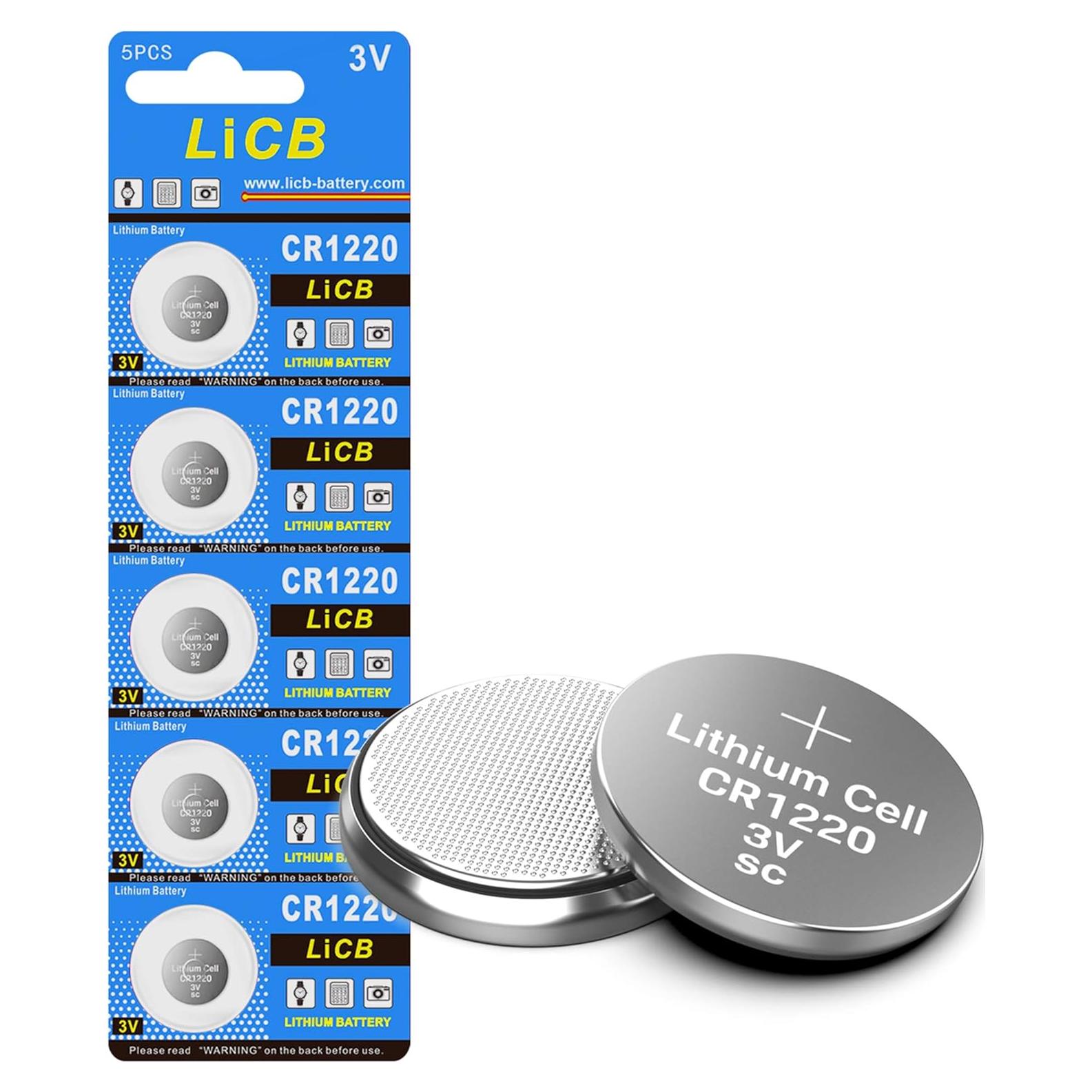 Baterías de Litio CR1220 LiCB - Paquete de 5 - 3V