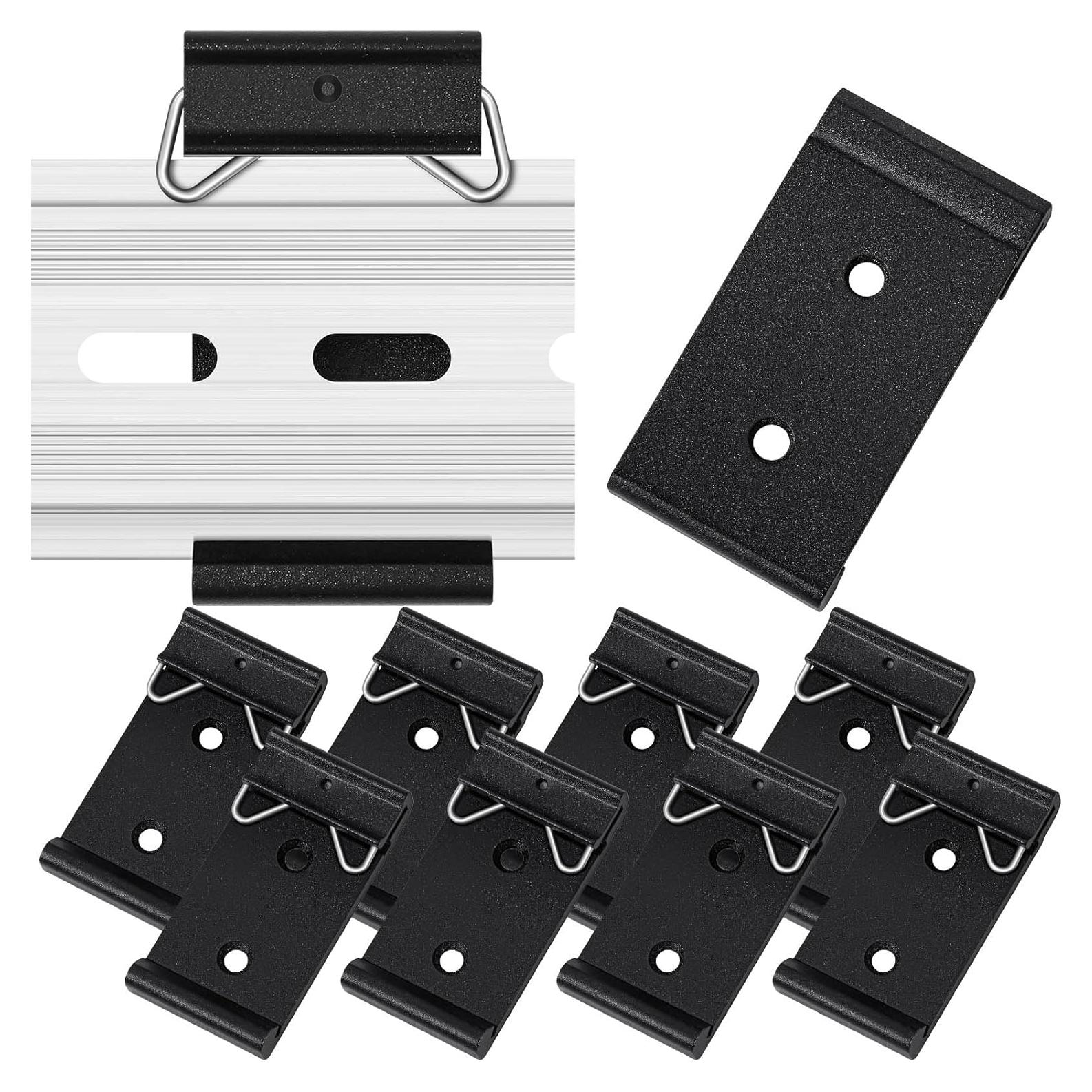 Hicarer 10 Clips de Montaje en Riel Din 35mm Aluminio Negro