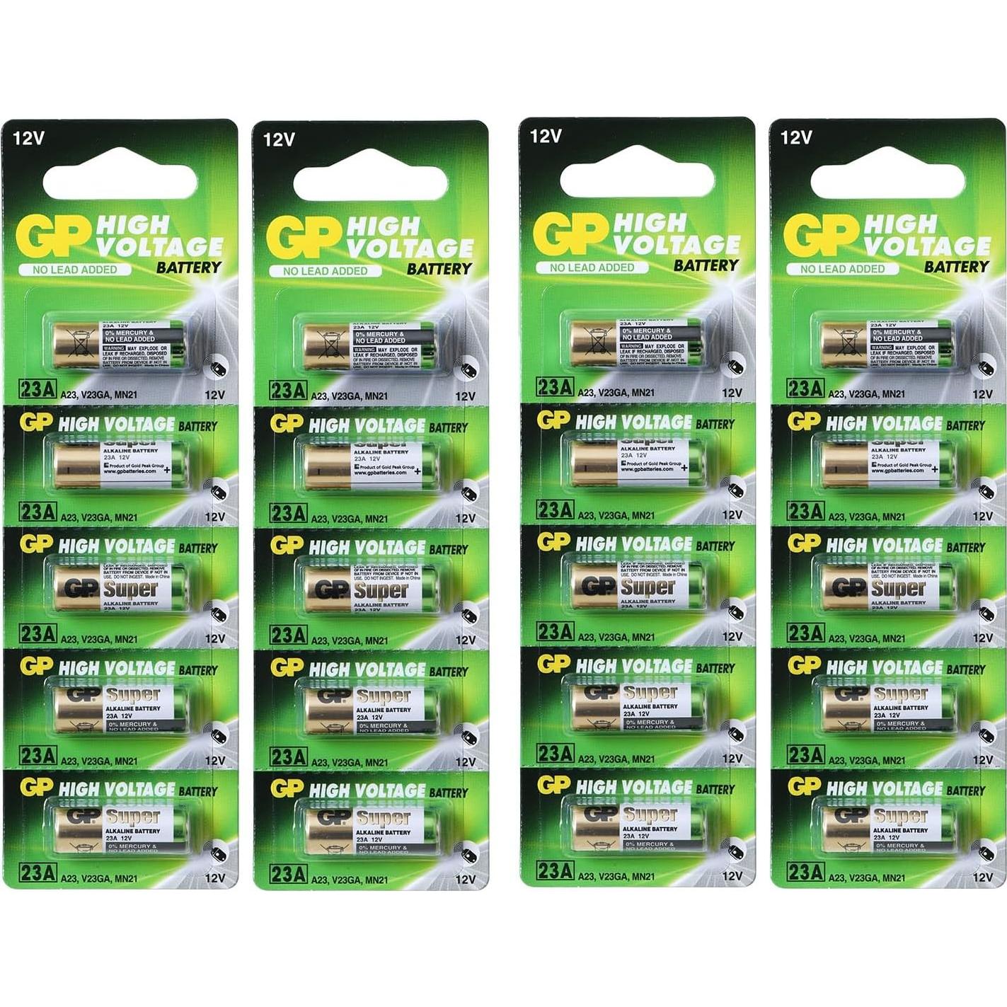 Batería Alcalina A23 12V GP - Paquete de 20 Unidades