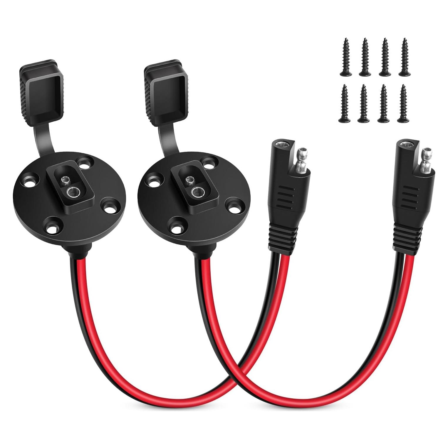 Toma de Corriente SAE Nilight 12AWG 2 Pines 33cm para Panel Solar