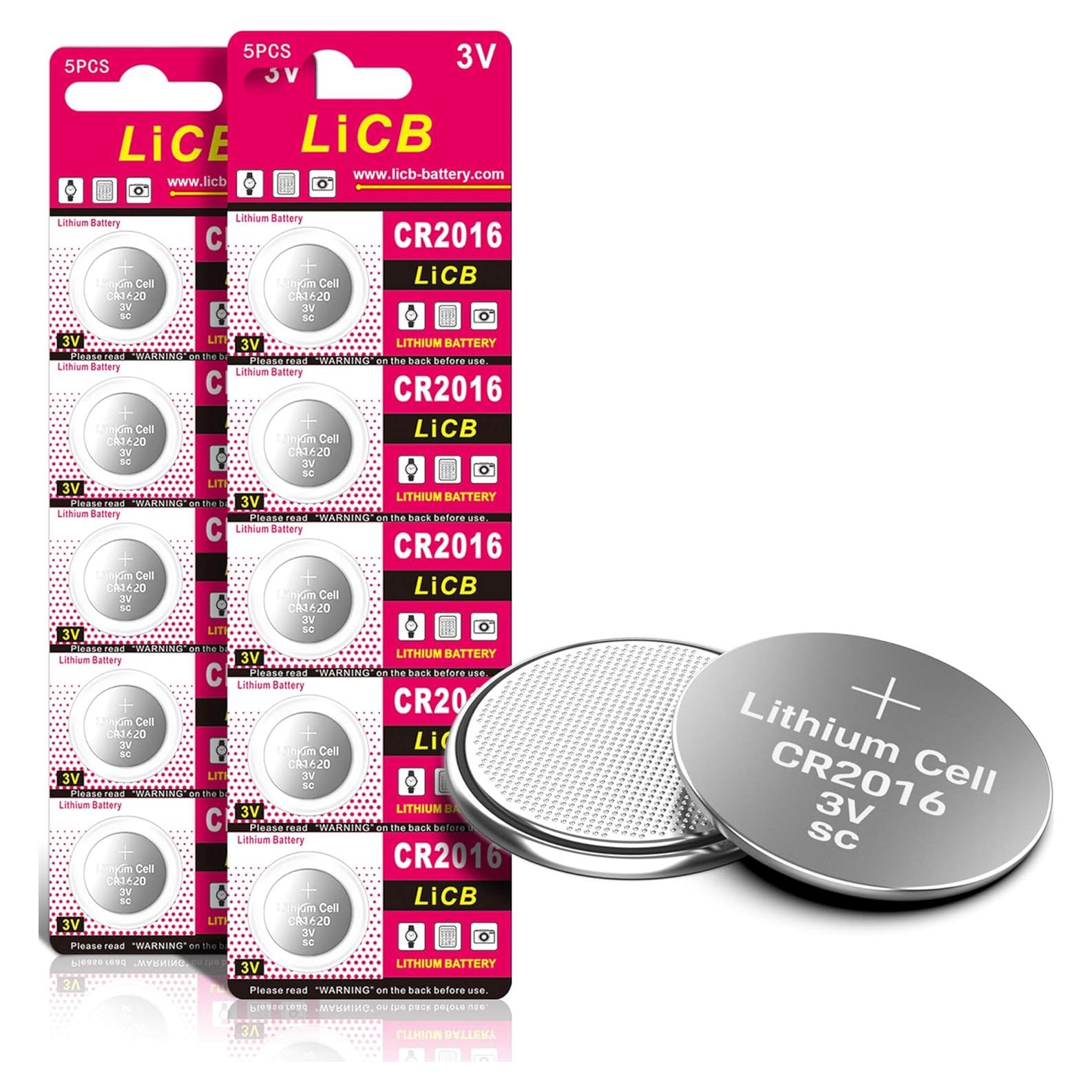 Baterías de Litio LiCB CR2016 3V - Paquete de 10 Unidades
