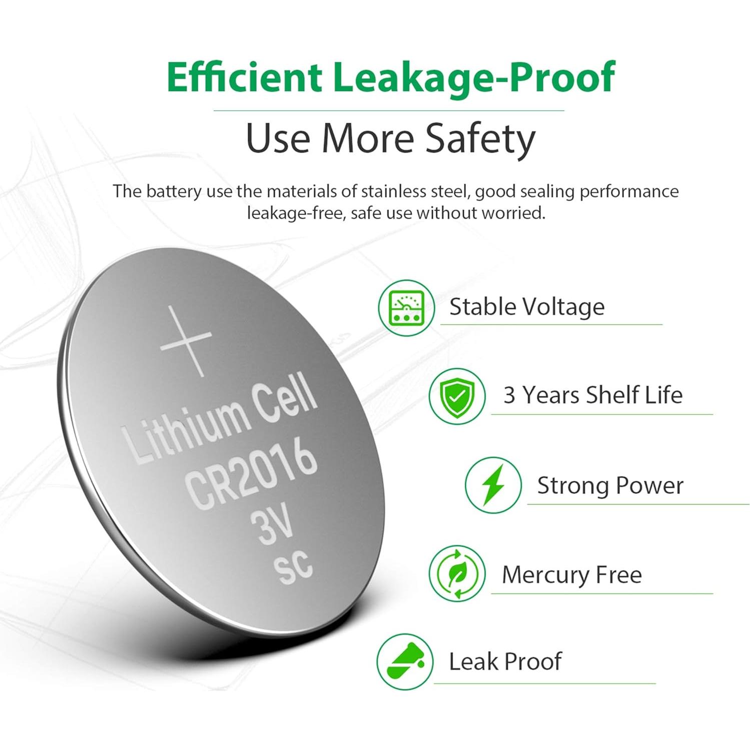 Baterías de Litio LiCB CR2016 3V - Paquete de 10 Unidades