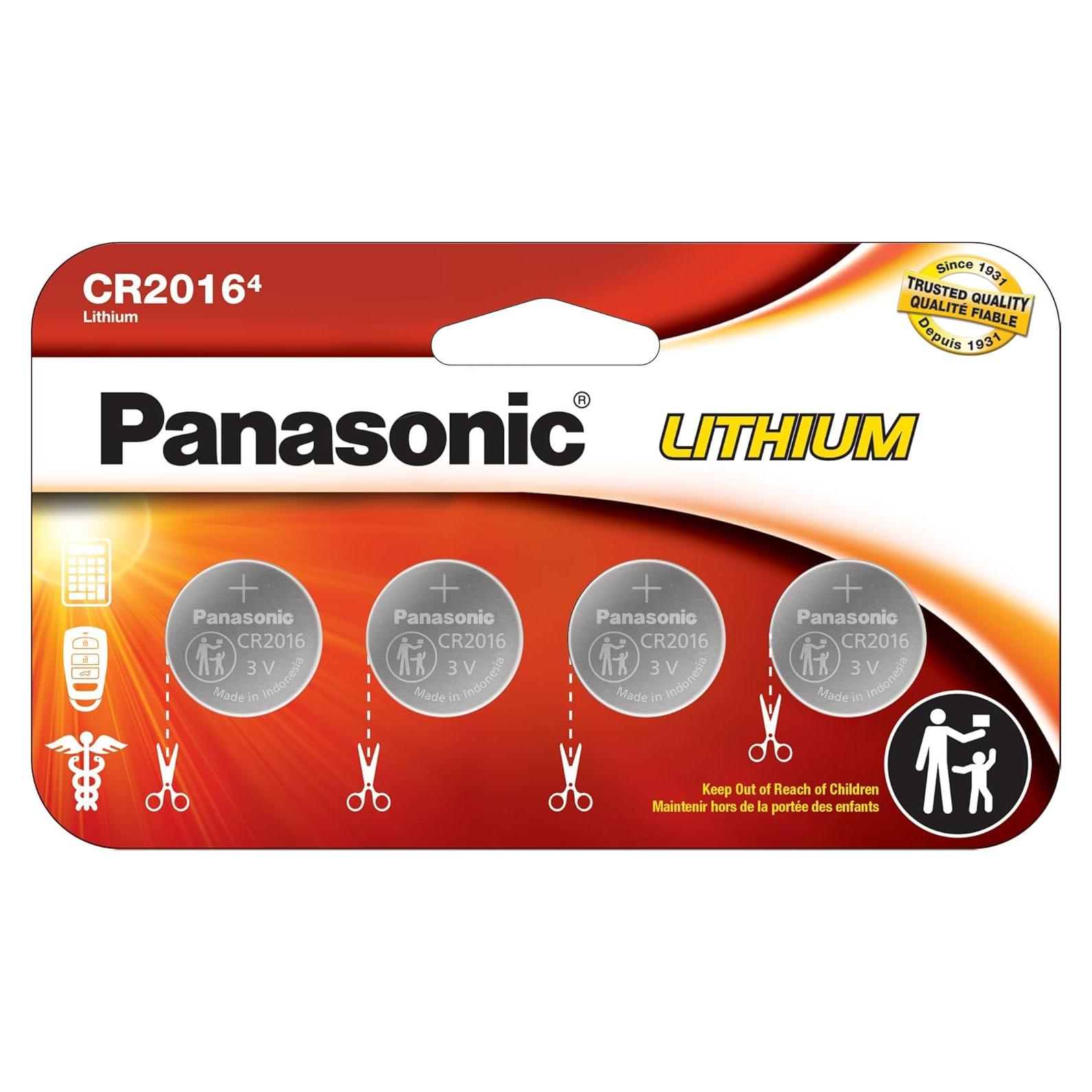 Baterías de Litio Panasonic CR2016 3V - Paquete de 4 Unidades