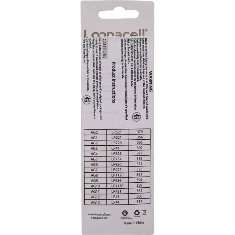 LOOPACELL - 301/386 Silver Oxide Button Battery - Long Lasting Battery - 1 Count