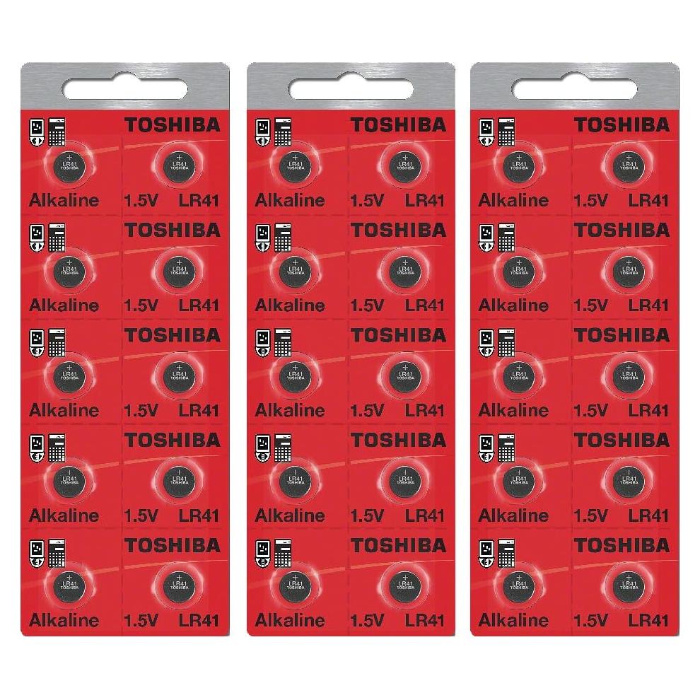 Baterías LR41 Toshiba 1.5V Alcalina - Paquete de 30 Unidades