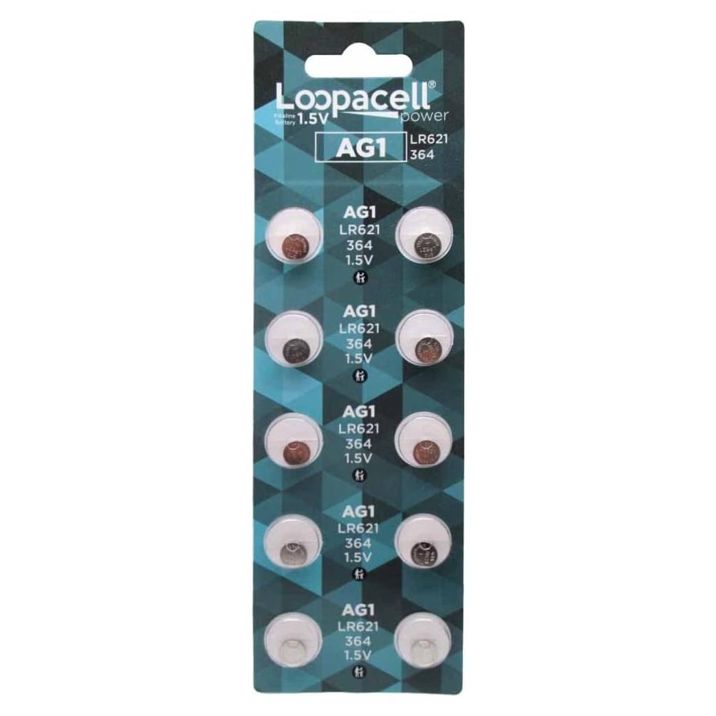 Paquete de 10 Baterías Alcalinas AG1 Loopacell 1.5V