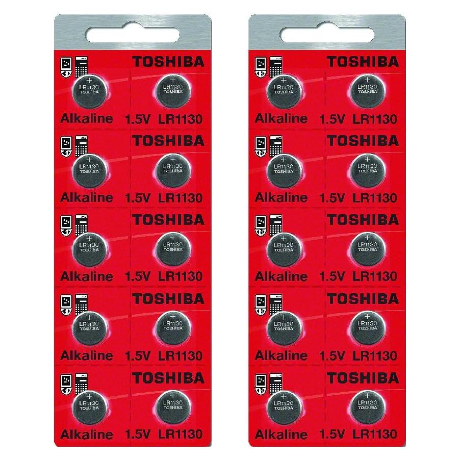 Baterías Alcalinas Toshiba LR1130 1.5V - Paquete de 20 Unidades