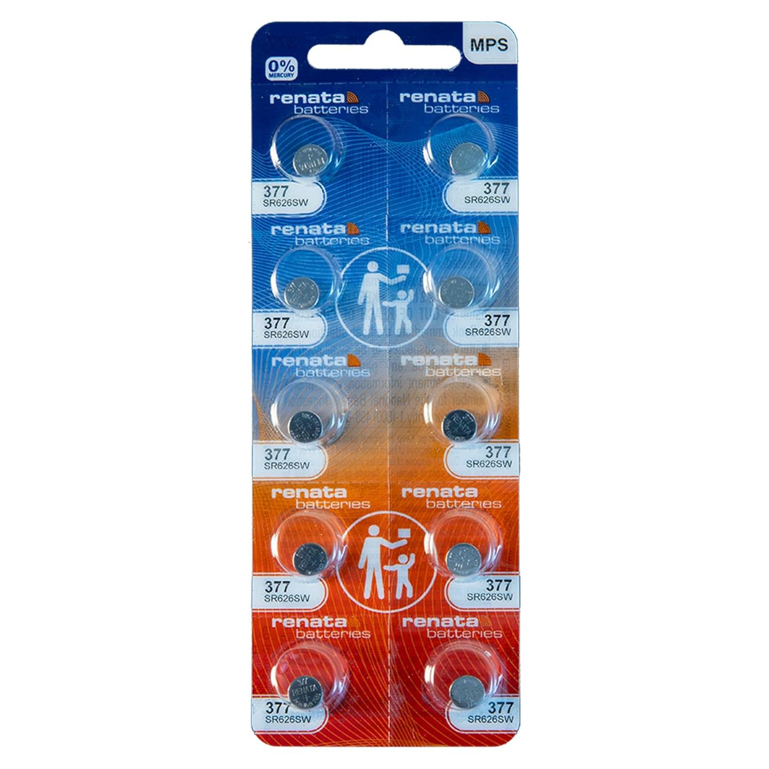 Baterías de Óxido de Plata Renata 377 SR626SW - 1.55V (10 Unidades)