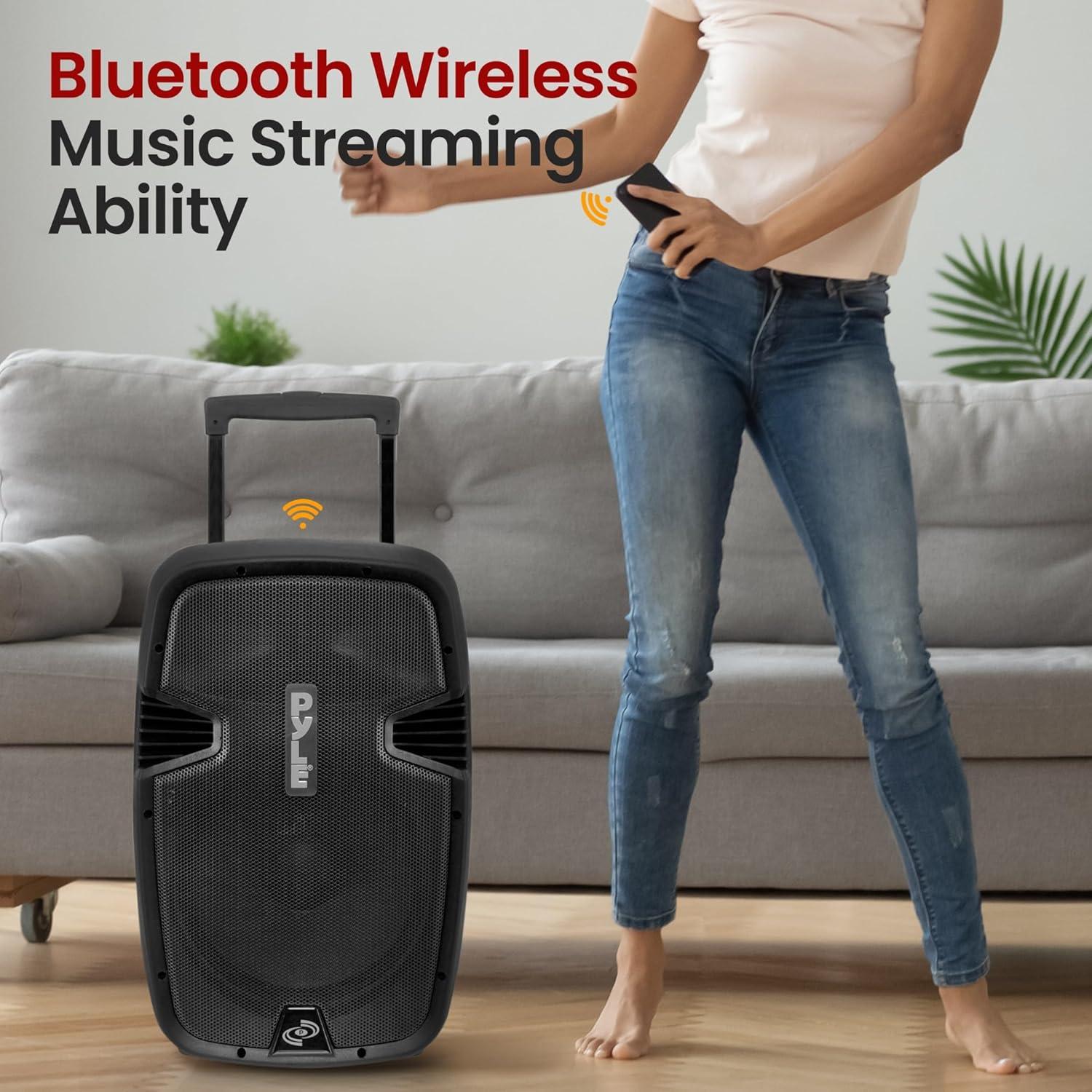 Altavoz PA Bluetooth Pyle PPHP1299WU.5 - 1000W, 12" Subwoofer