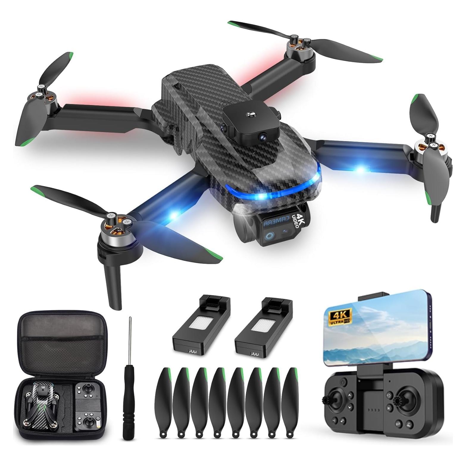 Dron 4K MSMV-118 con cámara, control remoto y estuche - Negro