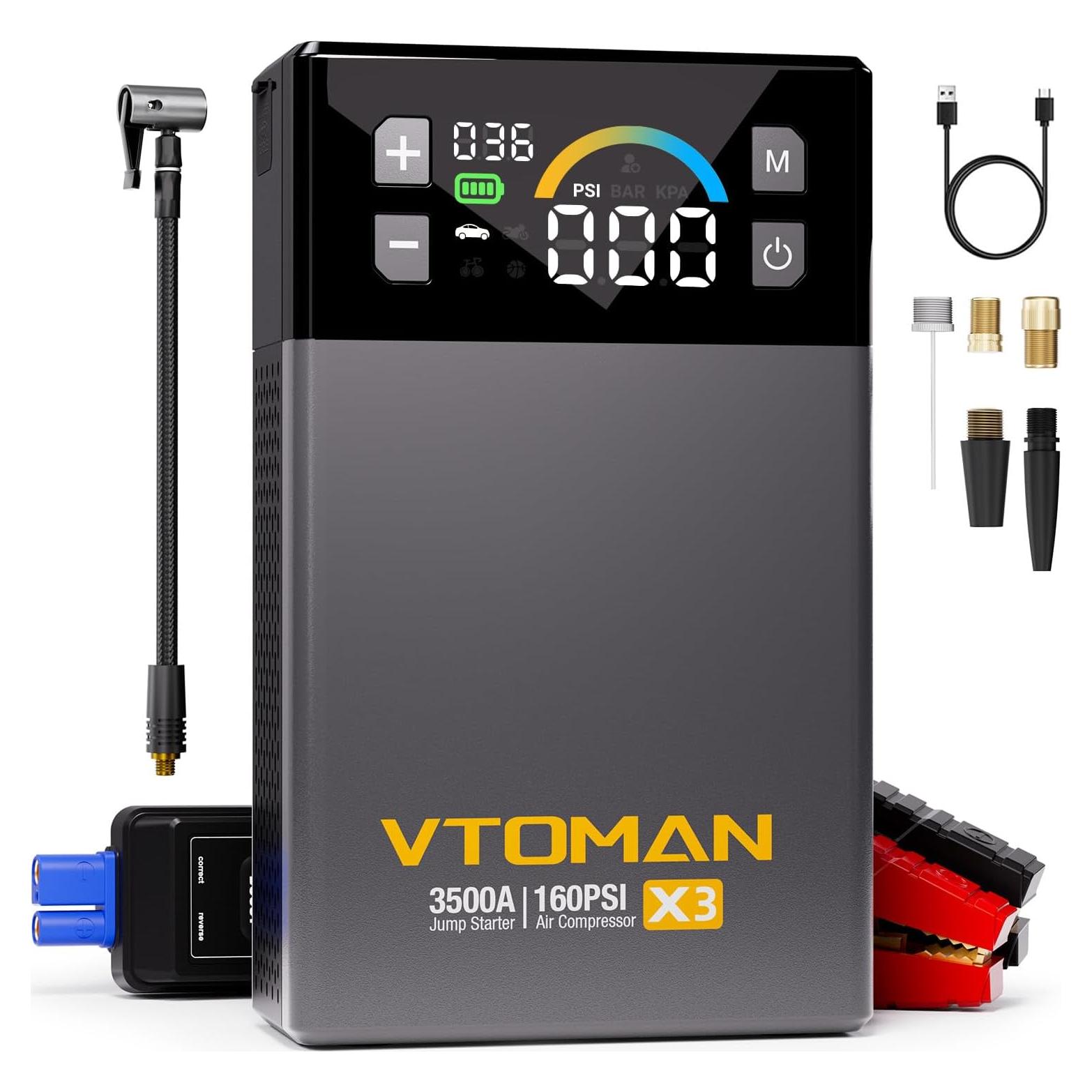Arrancador de Salto VTOMAN X3 con Compresor 3500A 12V