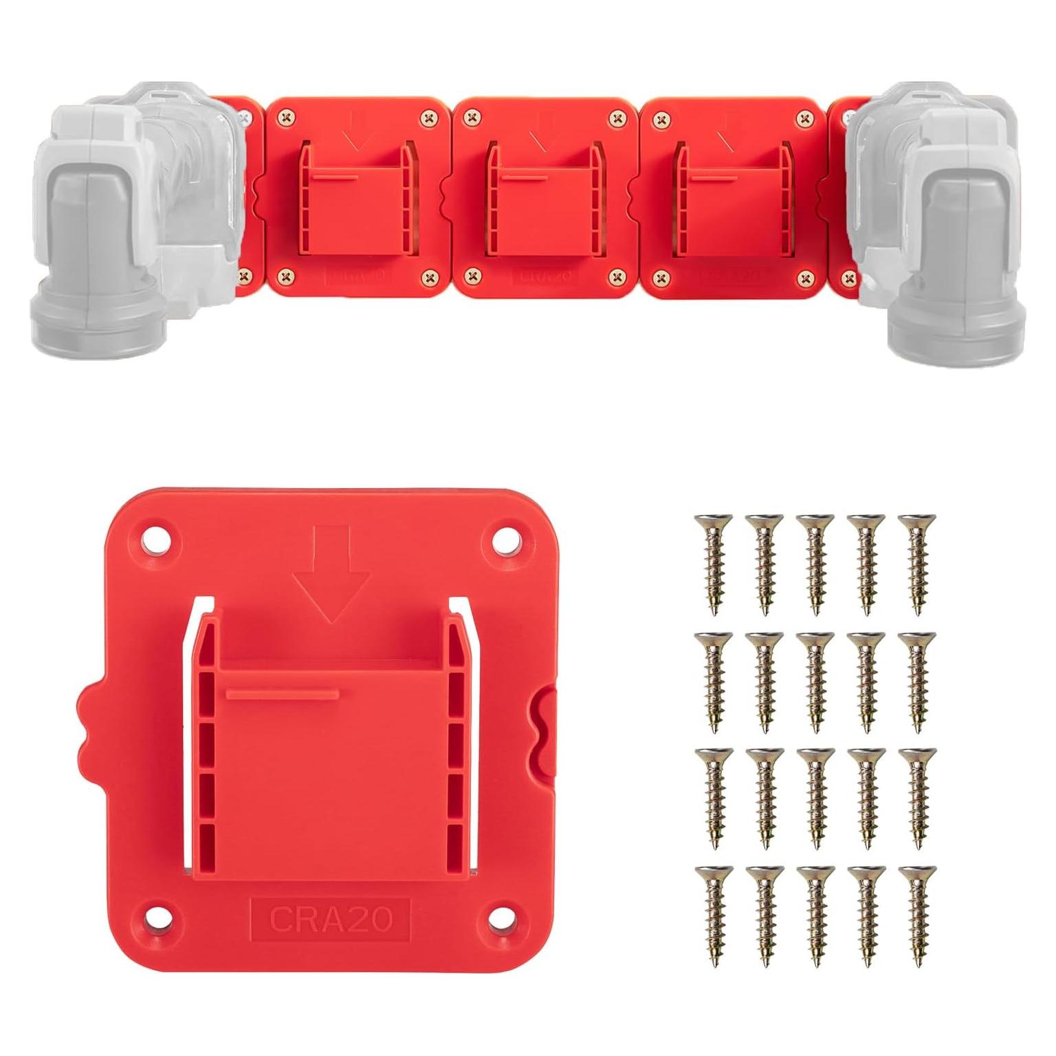 Soporte para herramientas Crtbelfy 20V - 5 paquetes ABS rojo