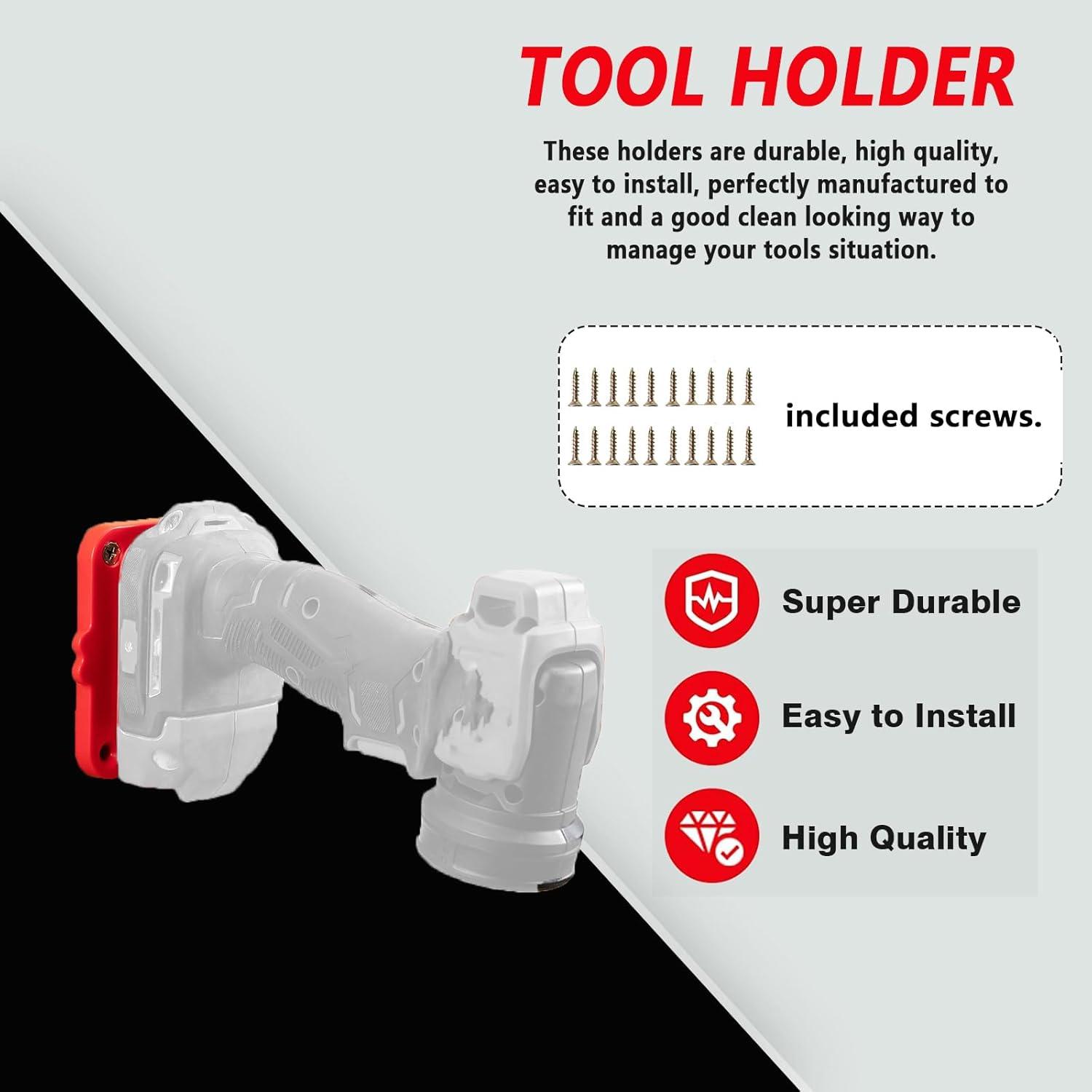 Soporte para herramientas Crtbelfy 20V - 5 paquetes ABS rojo