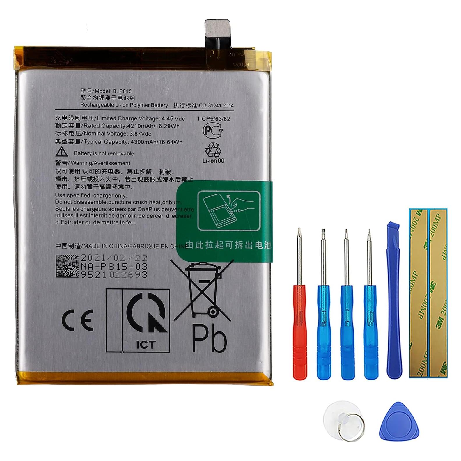 Batería Recargable BLP815 para OnePlus Nord N10 5G 4210mAh