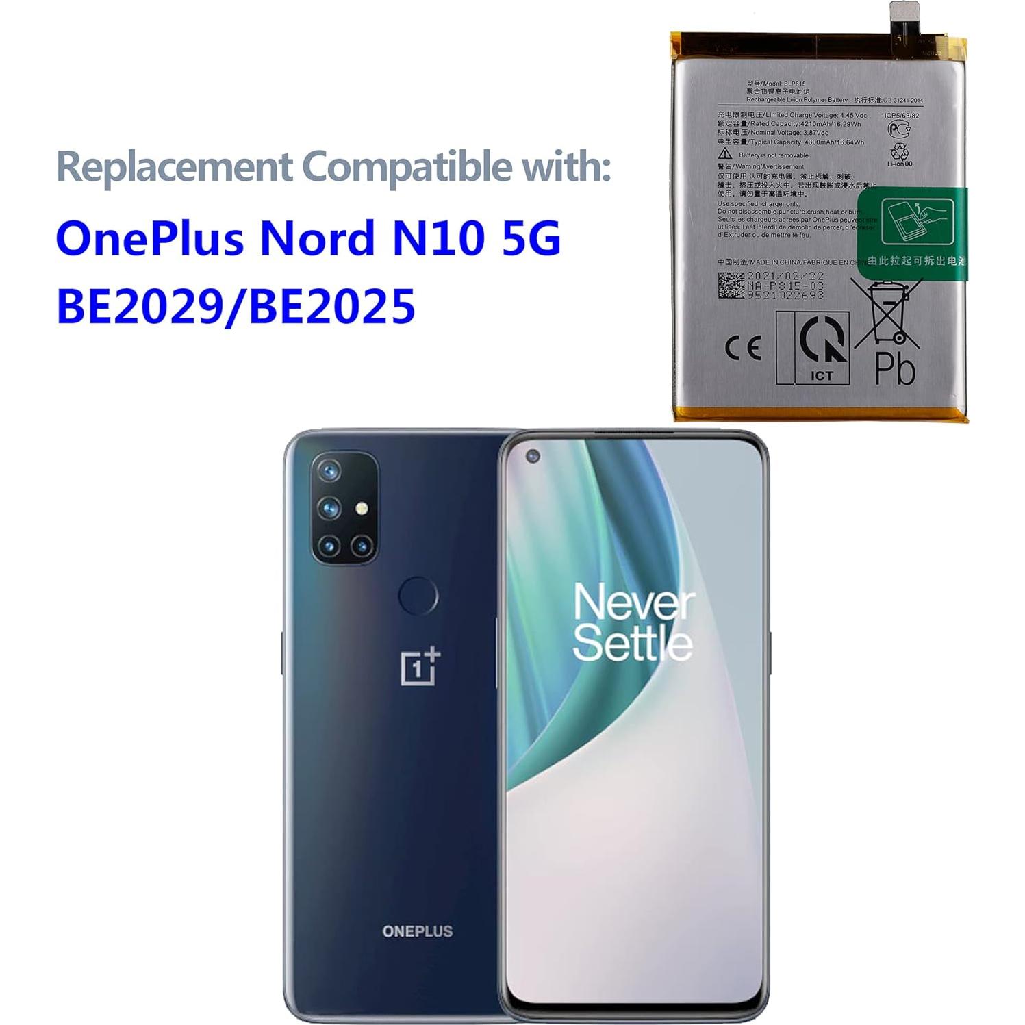 Batería Recargable BLP815 para OnePlus Nord N10 5G 4210mAh