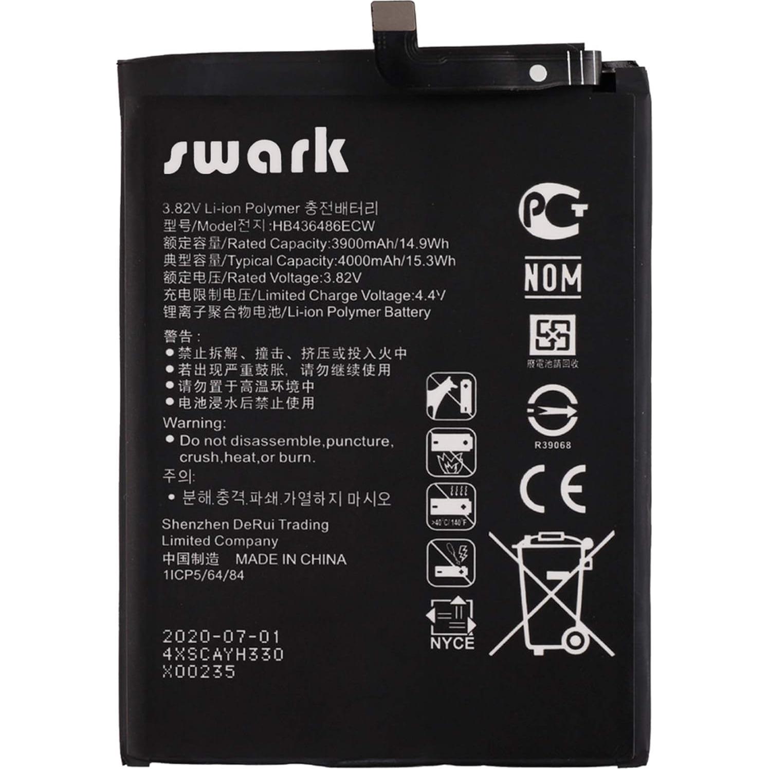 Batería Li-Polímero 3900mAh Huawei Mate 10/20/P20 Pro