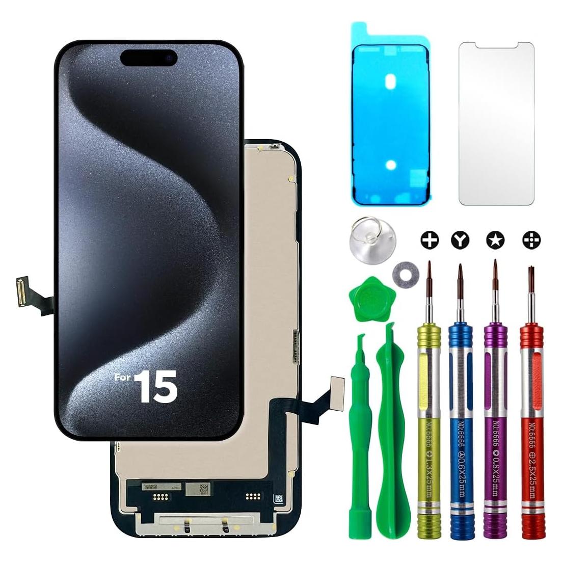 Reemplazo Pantalla LCD iPhone 15 6.1" Ace Tech con Kit