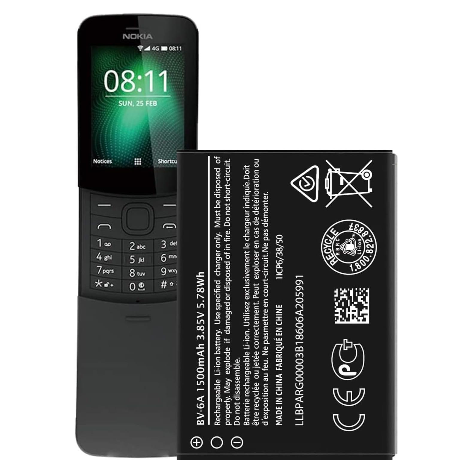 Batería de Reemplazo BV-6A Beiaoty para Nokia 2720 y 8110