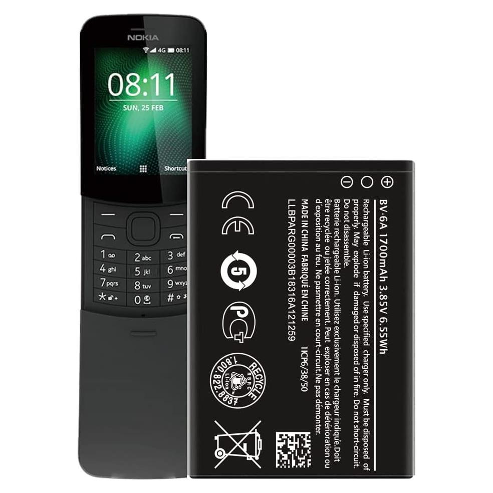 Batería BV-6A Reemplazo para Nokia 8110 4G 1700mAh