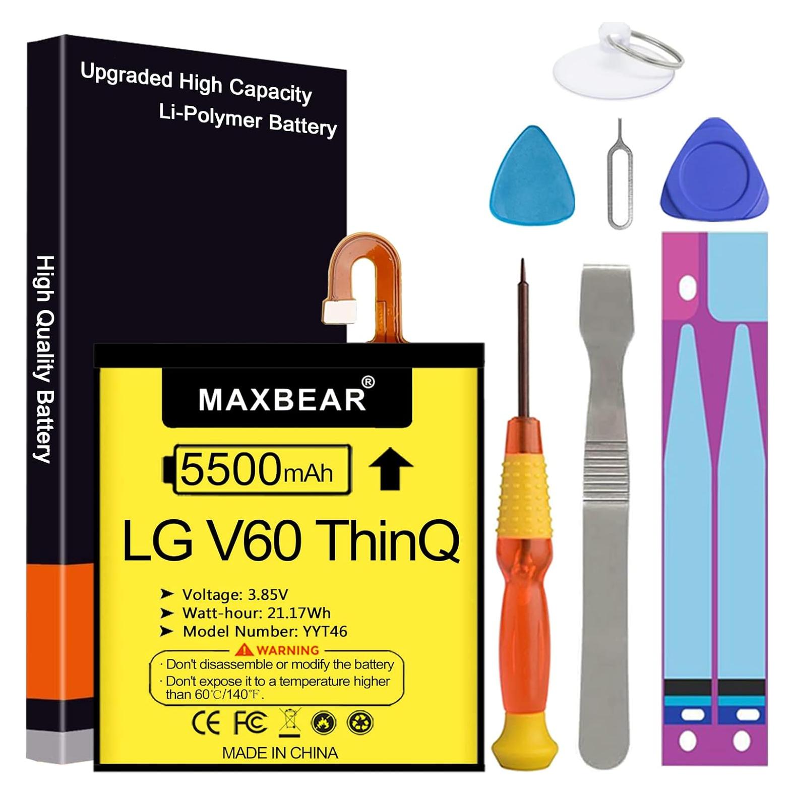 Batería de Reemplazo MAXBEAR 5500mAh para LG V60 ThinQ 5G
