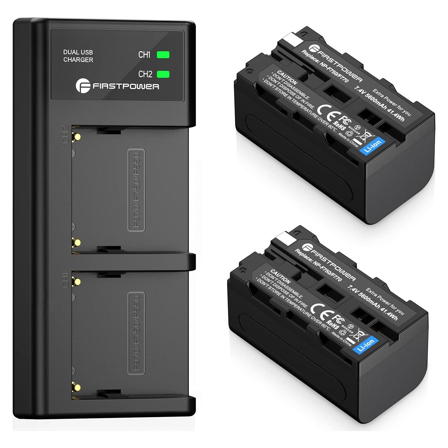 Batería FirstPower NP-F750 5600mAh + Cargador USB Doble