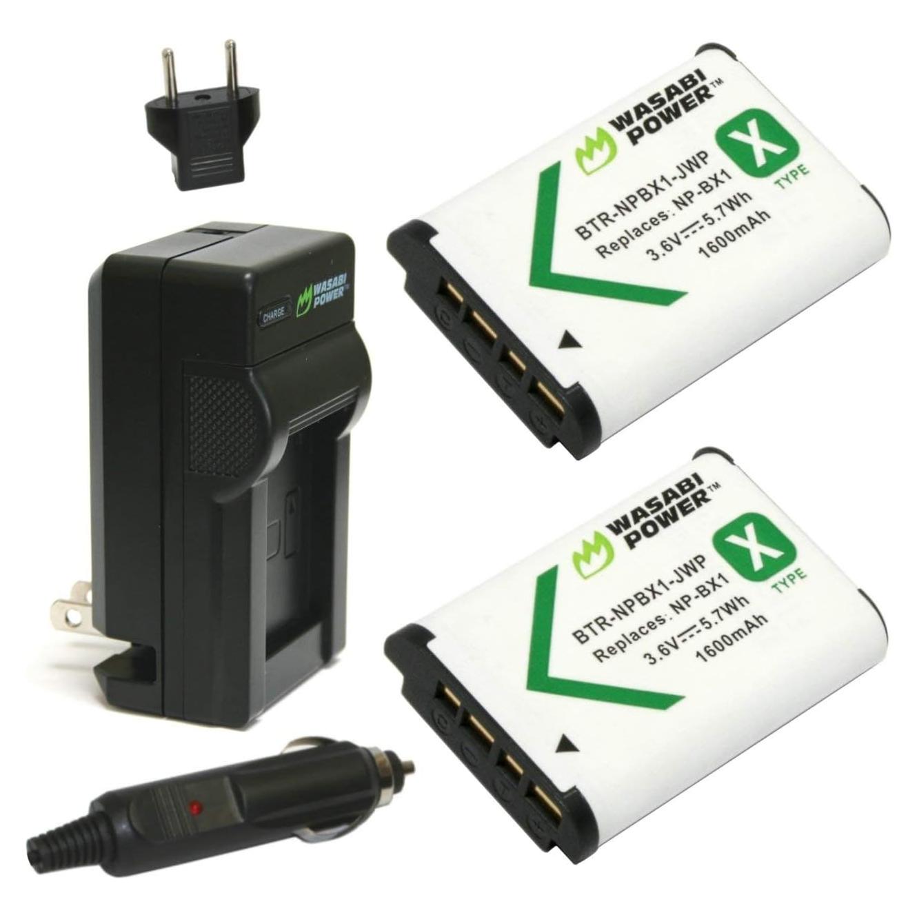 Kit de Baterías y Cargador Wasabi Power NP-BX1 para Sony