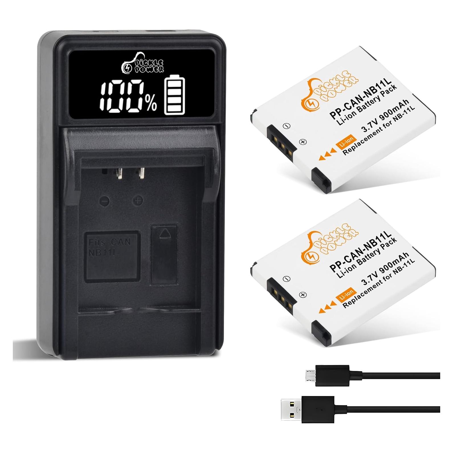 Batería y Cargador Pickle Power NB-11L para Canon 900mAh