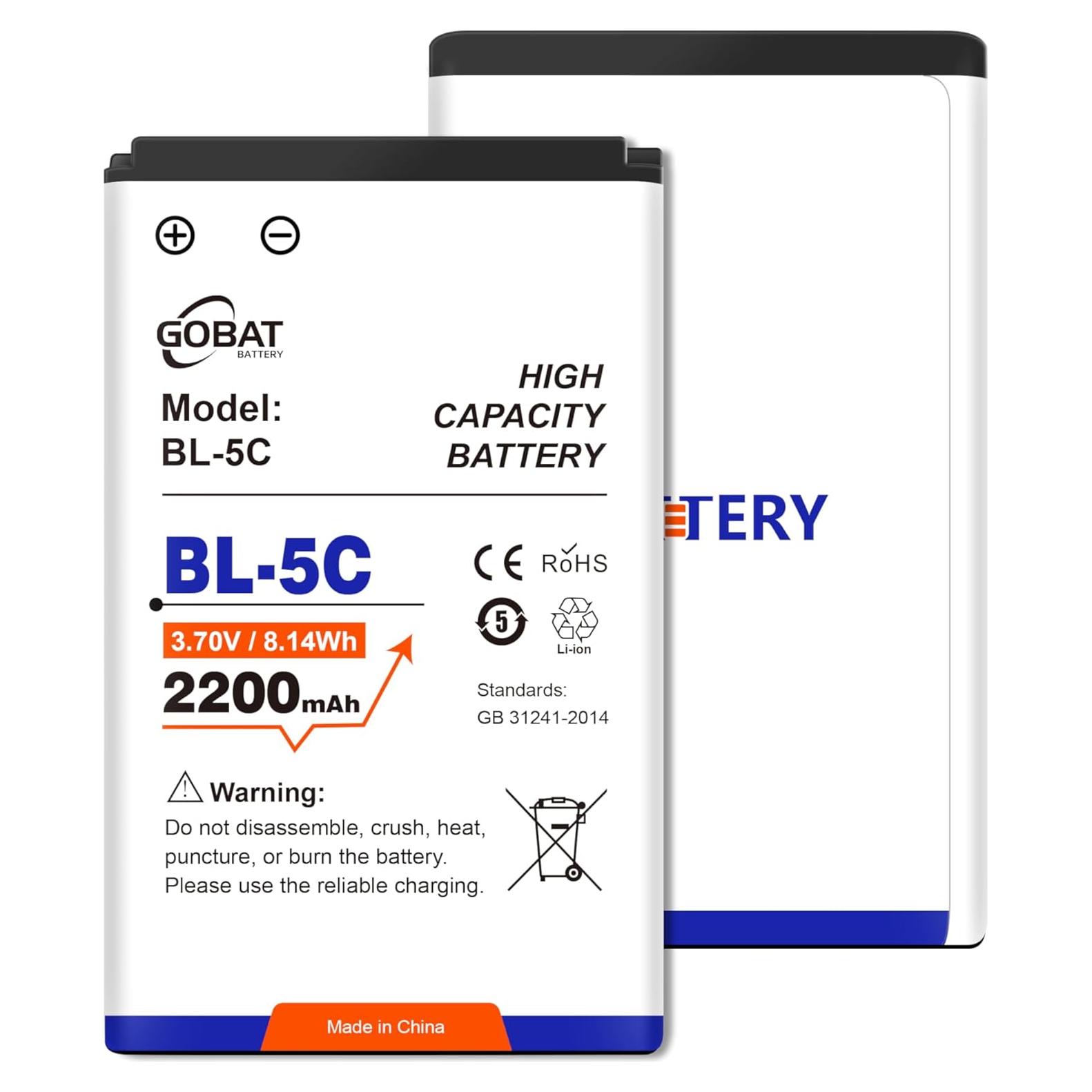 Batería BL-5C 2200mAh Li-Ion Alta Capacidad para Dispositivos