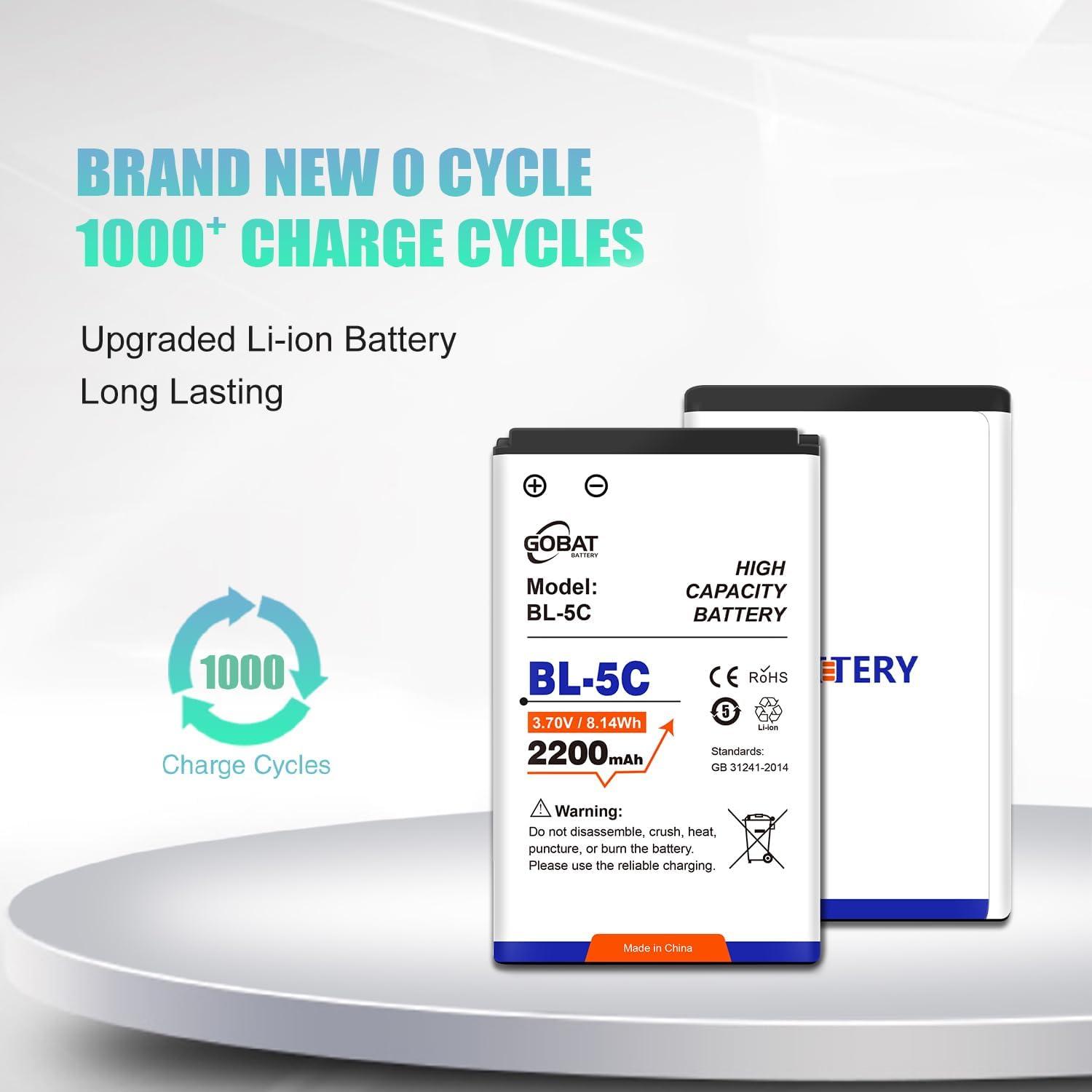 Batería BL-5C 2200mAh Li-Ion Alta Capacidad para Dispositivos