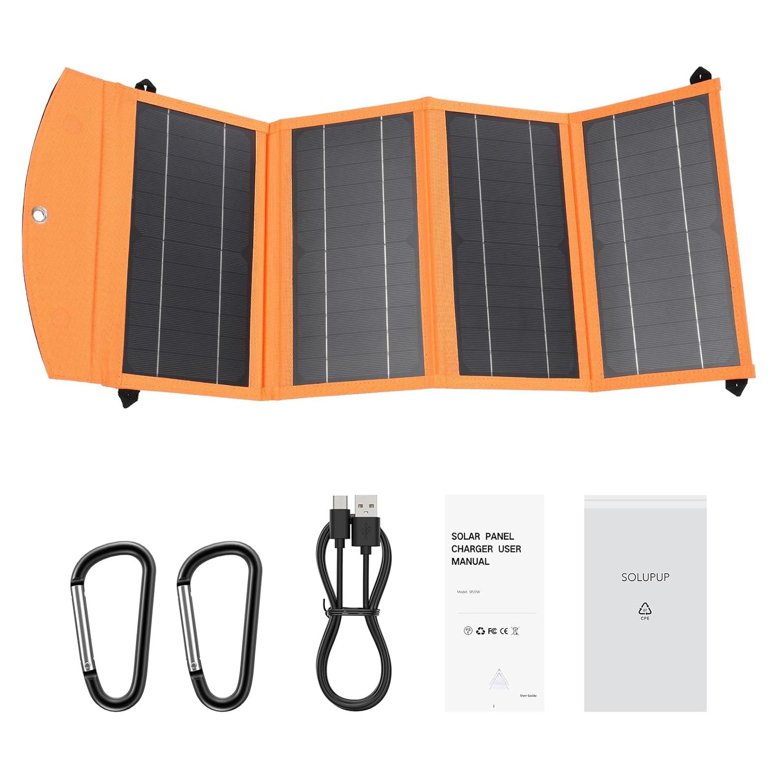 Panel Solar 30W SOLUPUP Plegable USB-C y USB-A Impermeable