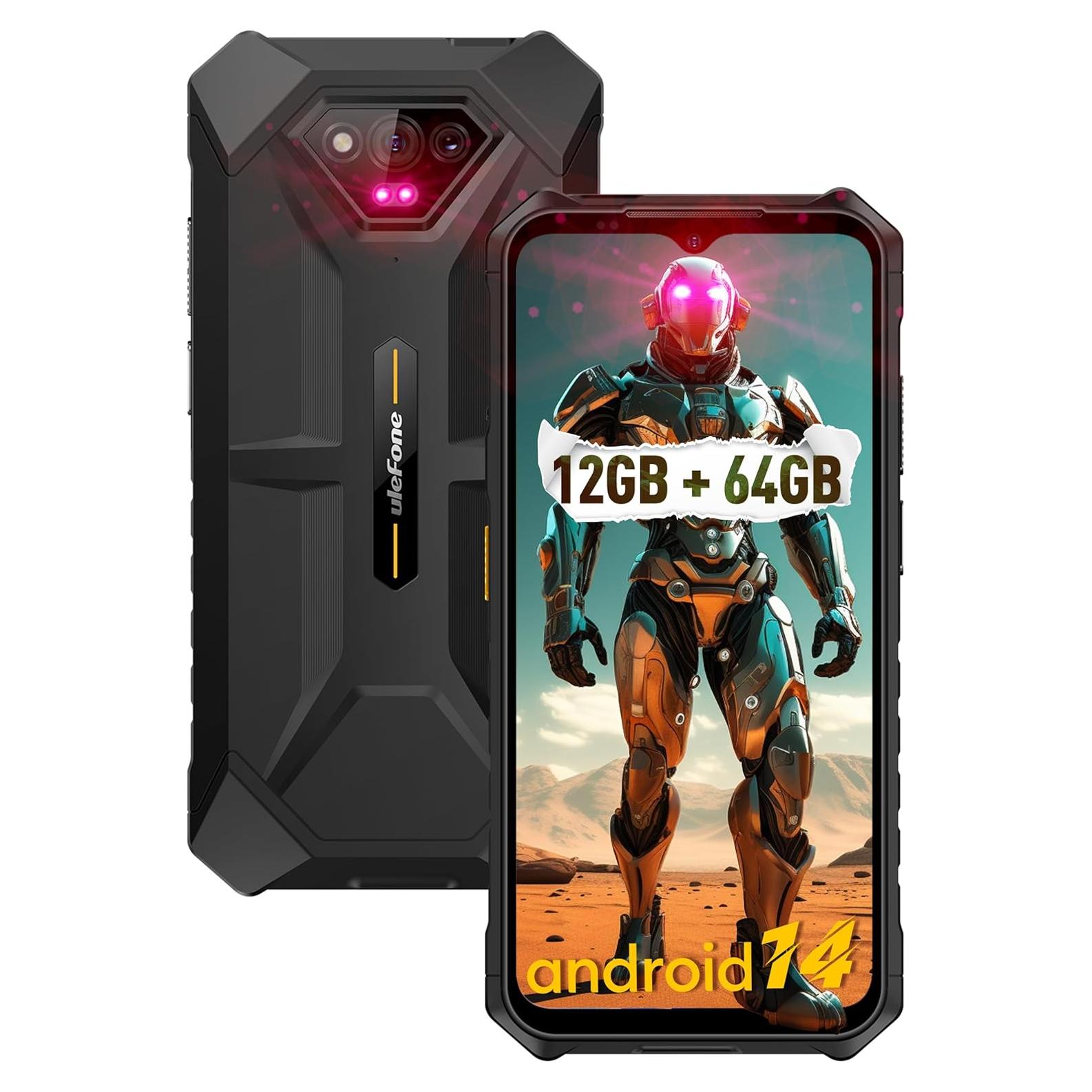 Ulefone Armor X13 Teléfono Rústico 6.52" 12GB+64GB IP68 Negro
