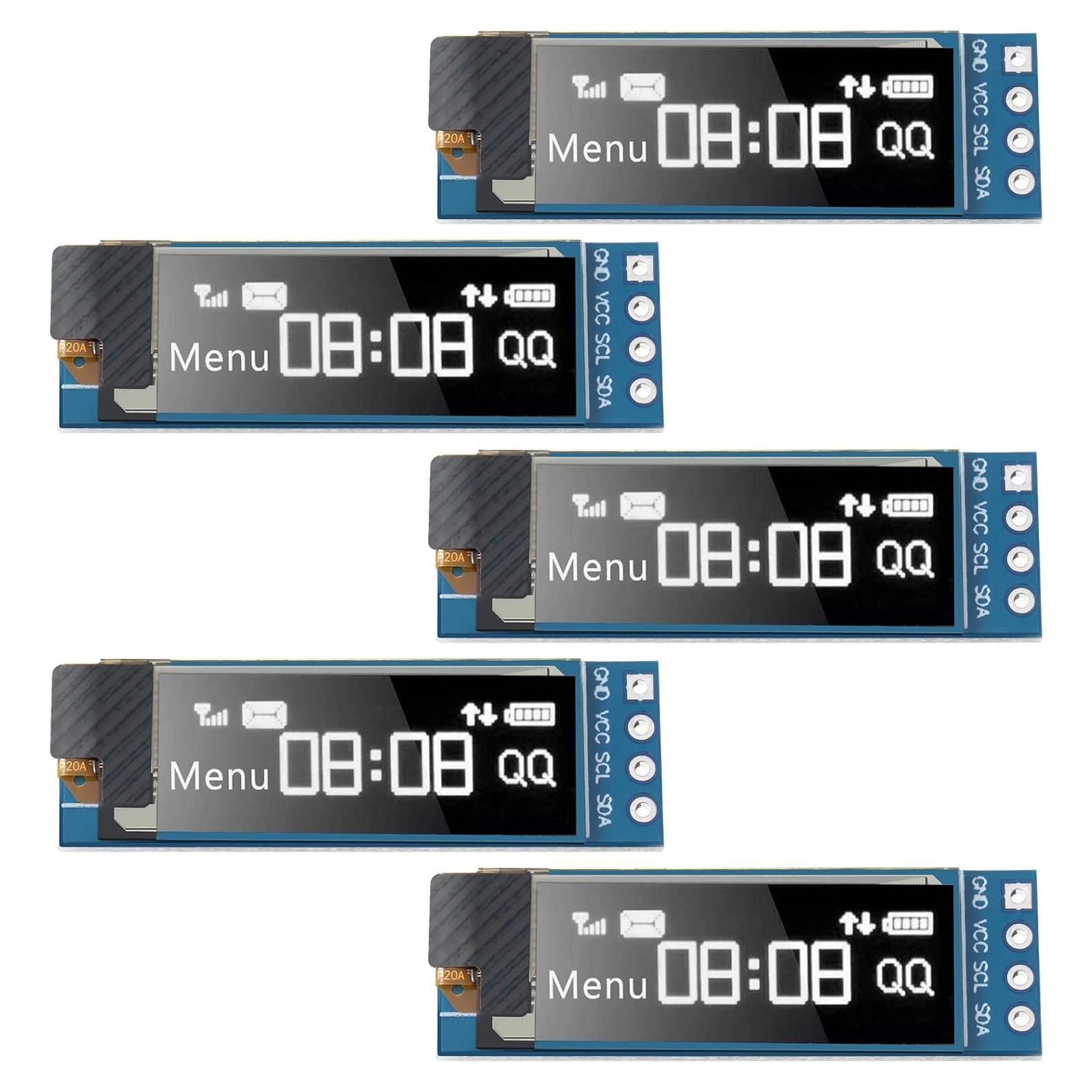 Módulo de Pantalla OLED I2C Frienda 0.91" 5 Piezas Blanco