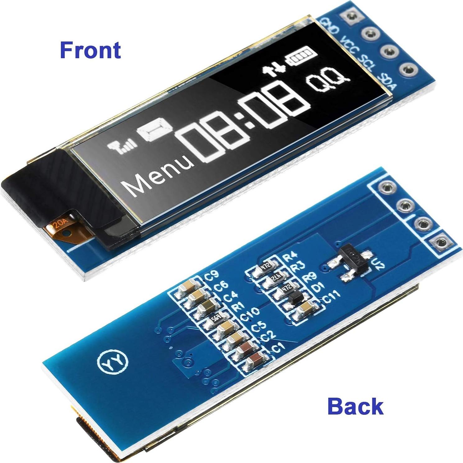 Módulo de Pantalla OLED I2C Frienda 0.91" 5 Piezas Blanco