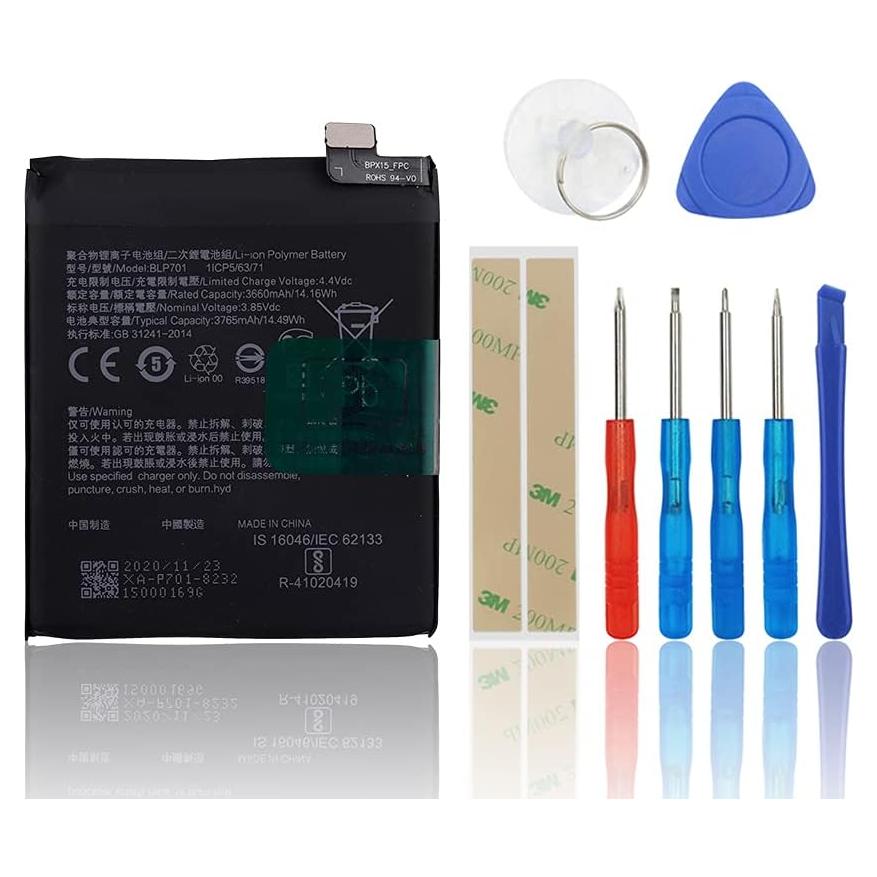 Batería de Reemplazo BLP701 para Oppo Reno PCAM00, PCAT00