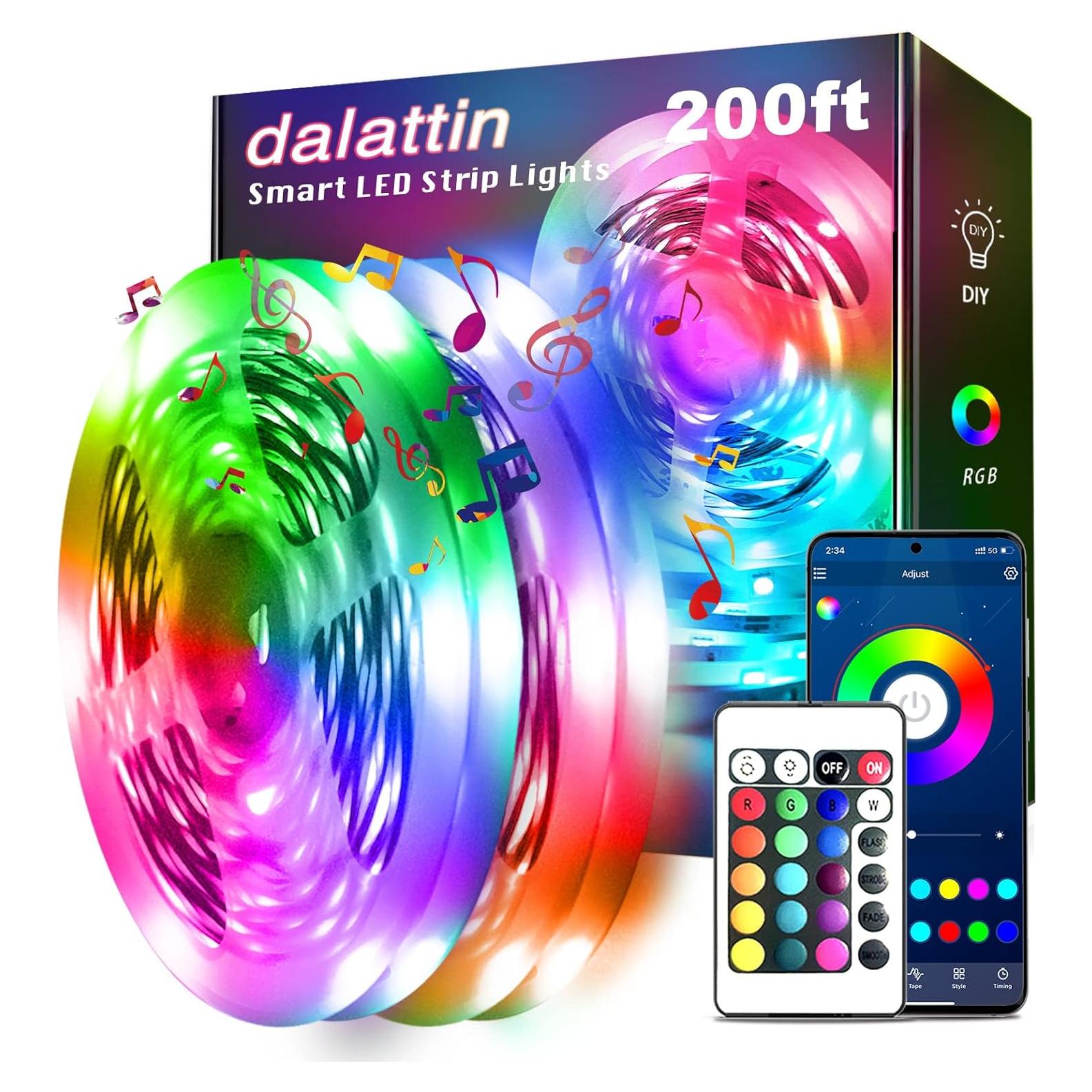 Tiras LED Dalattin 200 m RGB con control APP y remoto