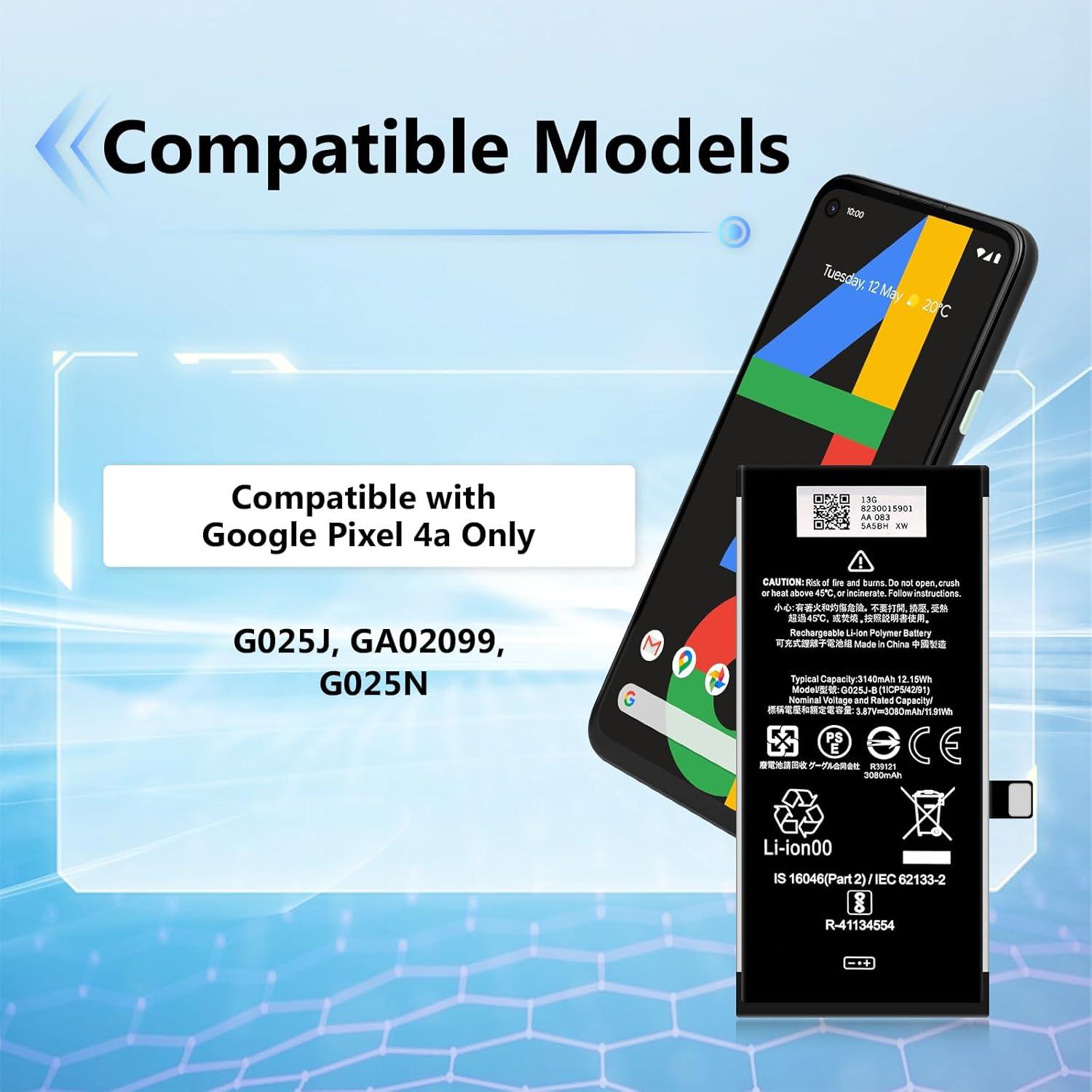 Batería de Reemplazo para Google Pixel 4A TQTHL con Herramientas
