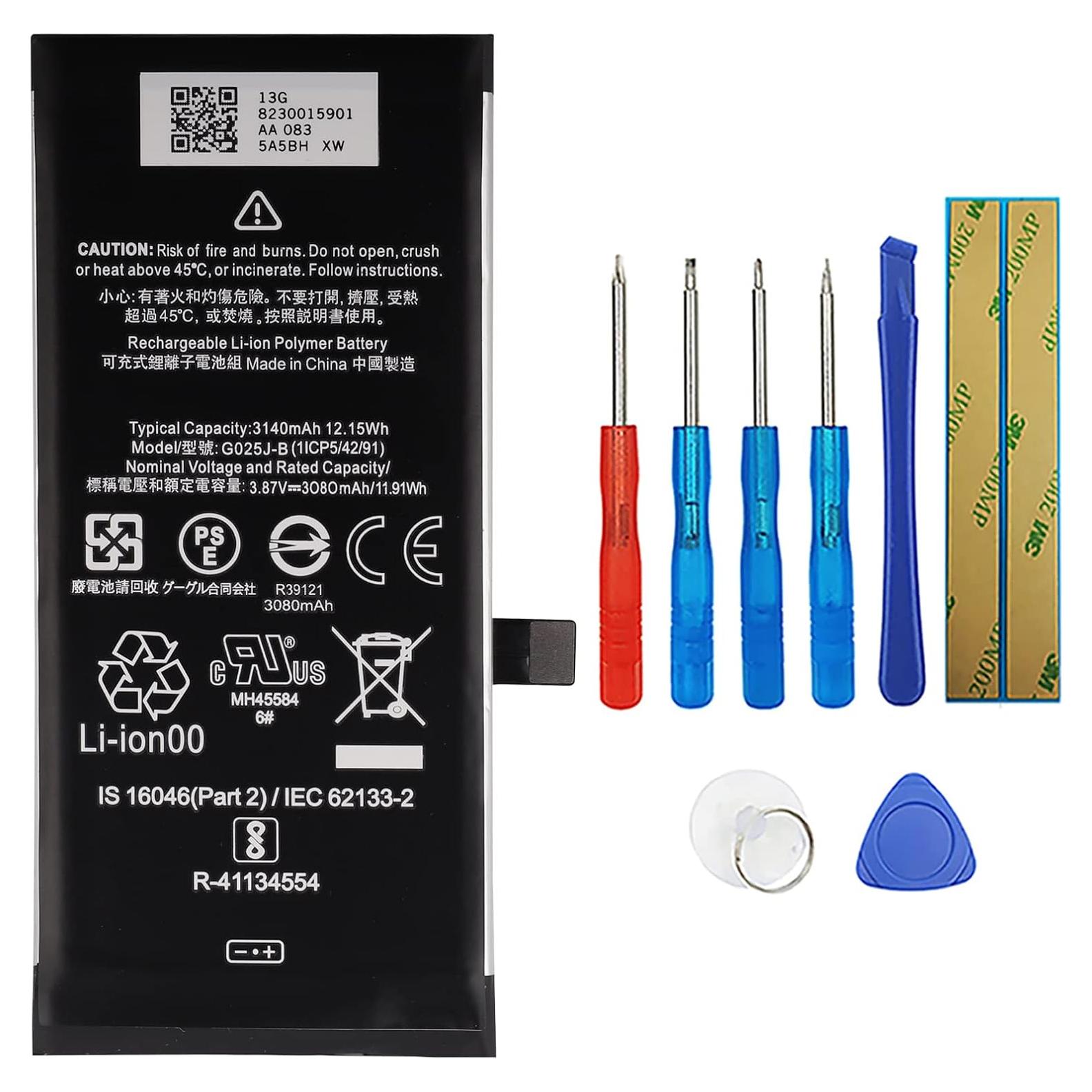 Batería Recargable G025J-B para Google Pixel 4A 3080mAh