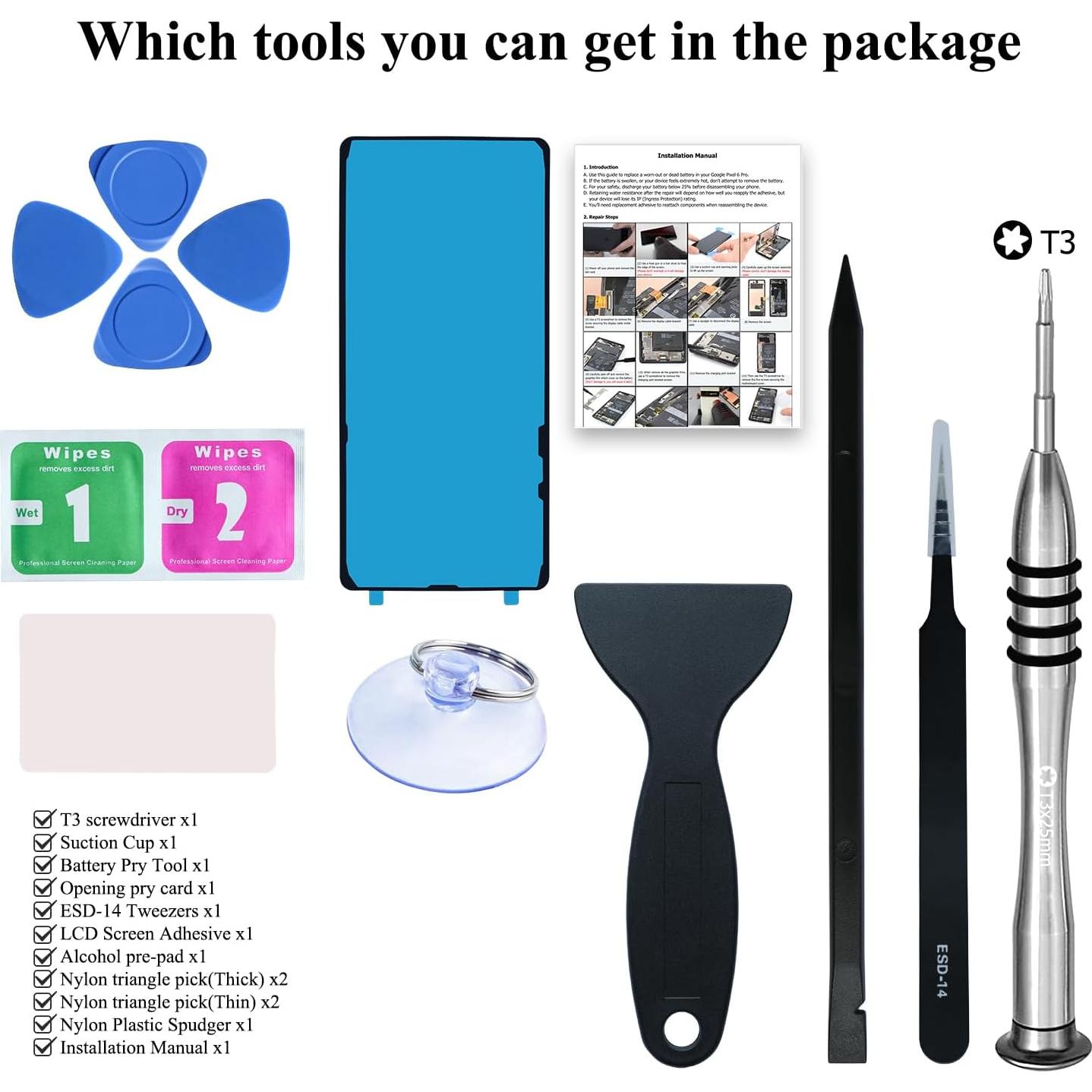 Batería de Reemplazo OEM para Google Pixel 6 Pro con Kit de Herramientas