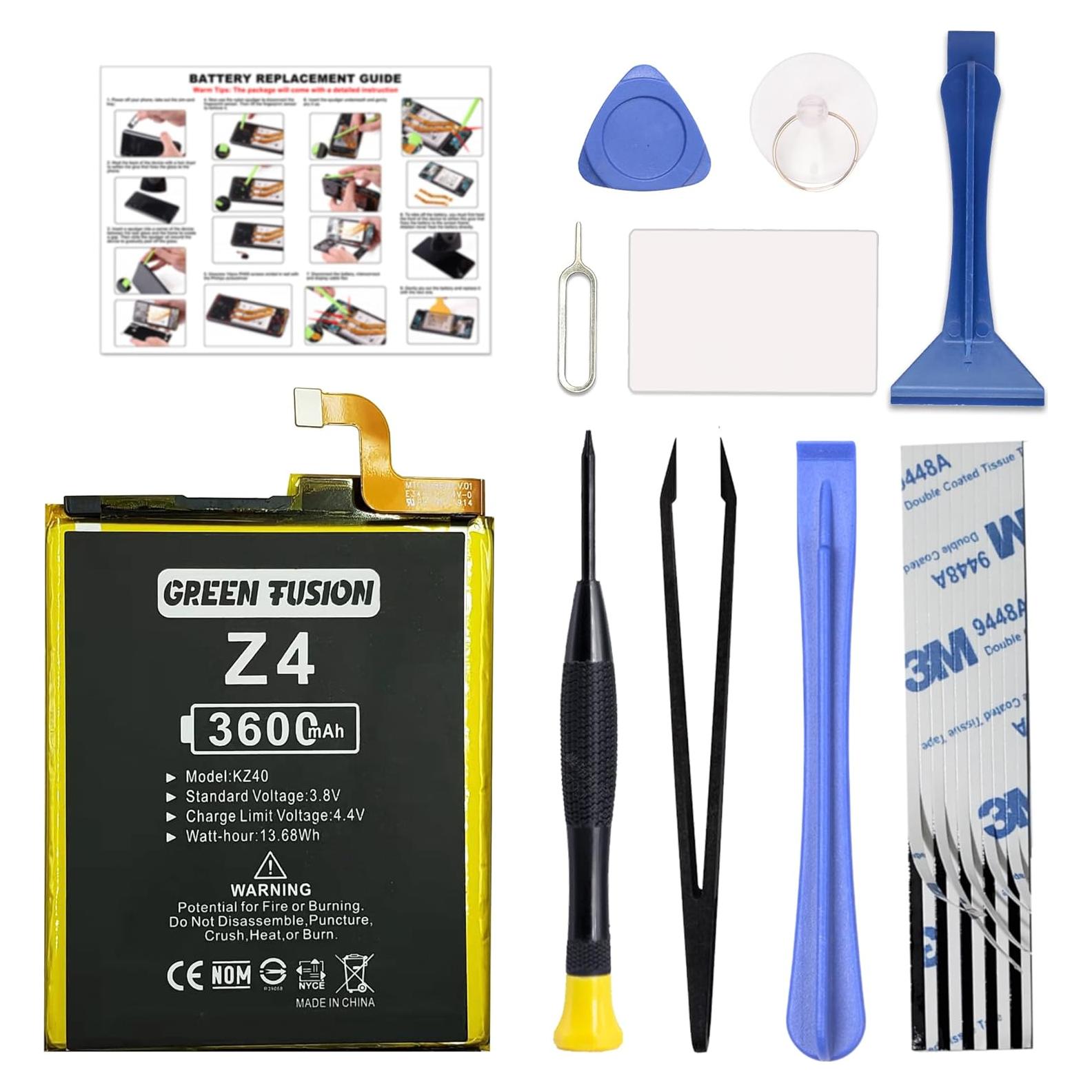 Batería FUSION VERDE KZ40 para Moto Z4 - Incluye Herramientas