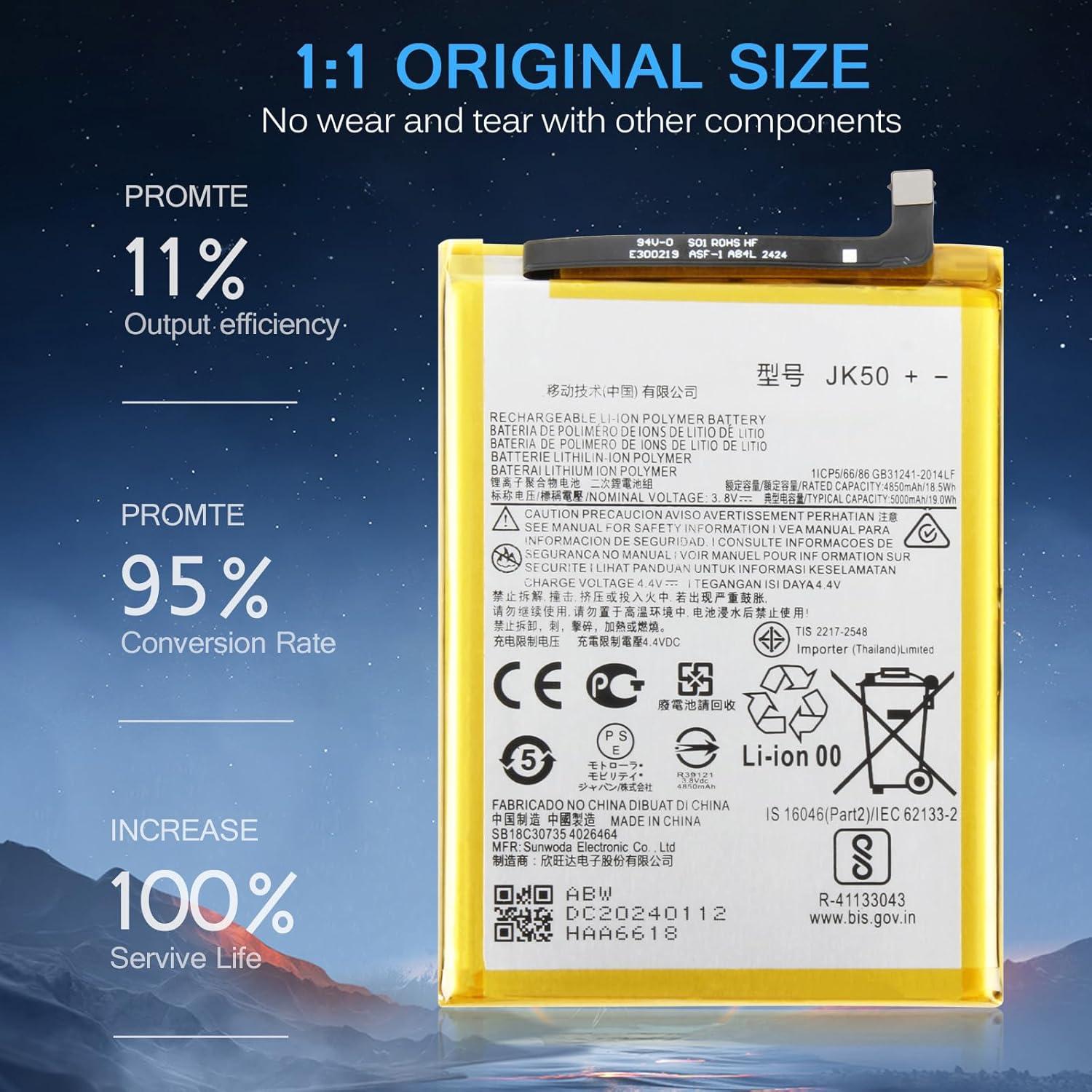 Batería de Reemplazo OEM THIRDPOLE JK50 4850mAh para Motorola