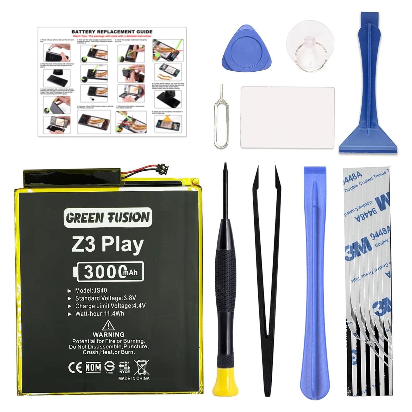 Batería Green Fusion JS40 para Moto Z3 Play - Incluye Kit y Guía
