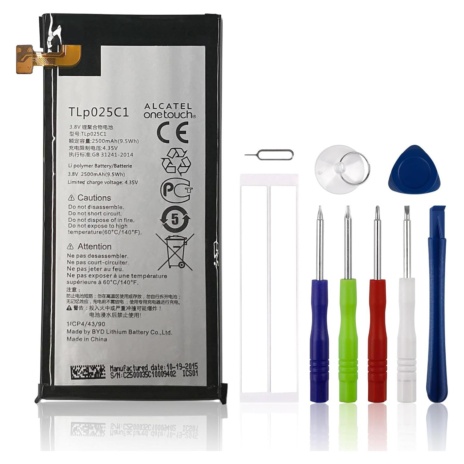 Batería de Reemplazo Alcatel Pop 4 TLP025C1 2500 mAh con Herramientas