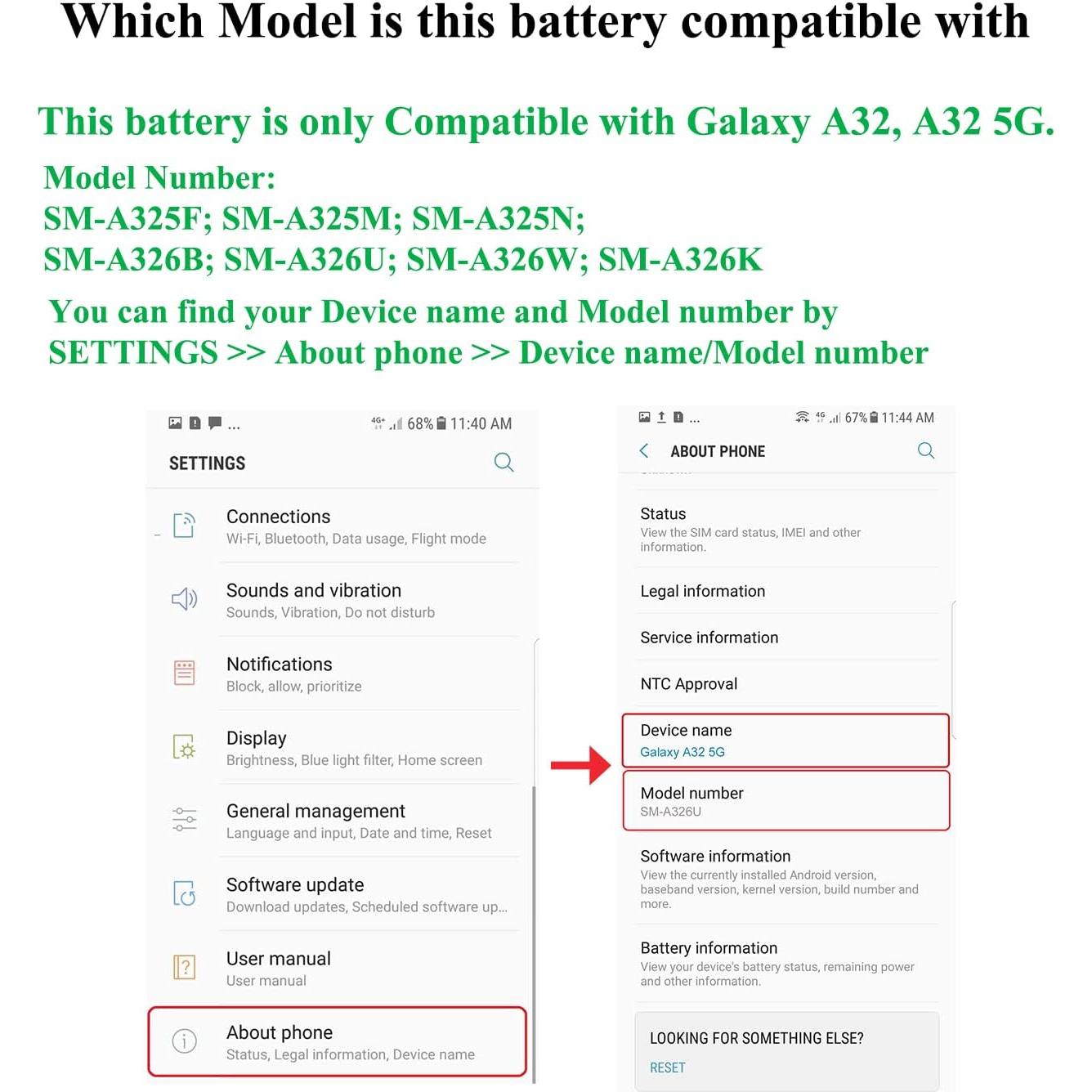 Batería de Reemplazo Viimon para Samsung Galaxy A32 5G