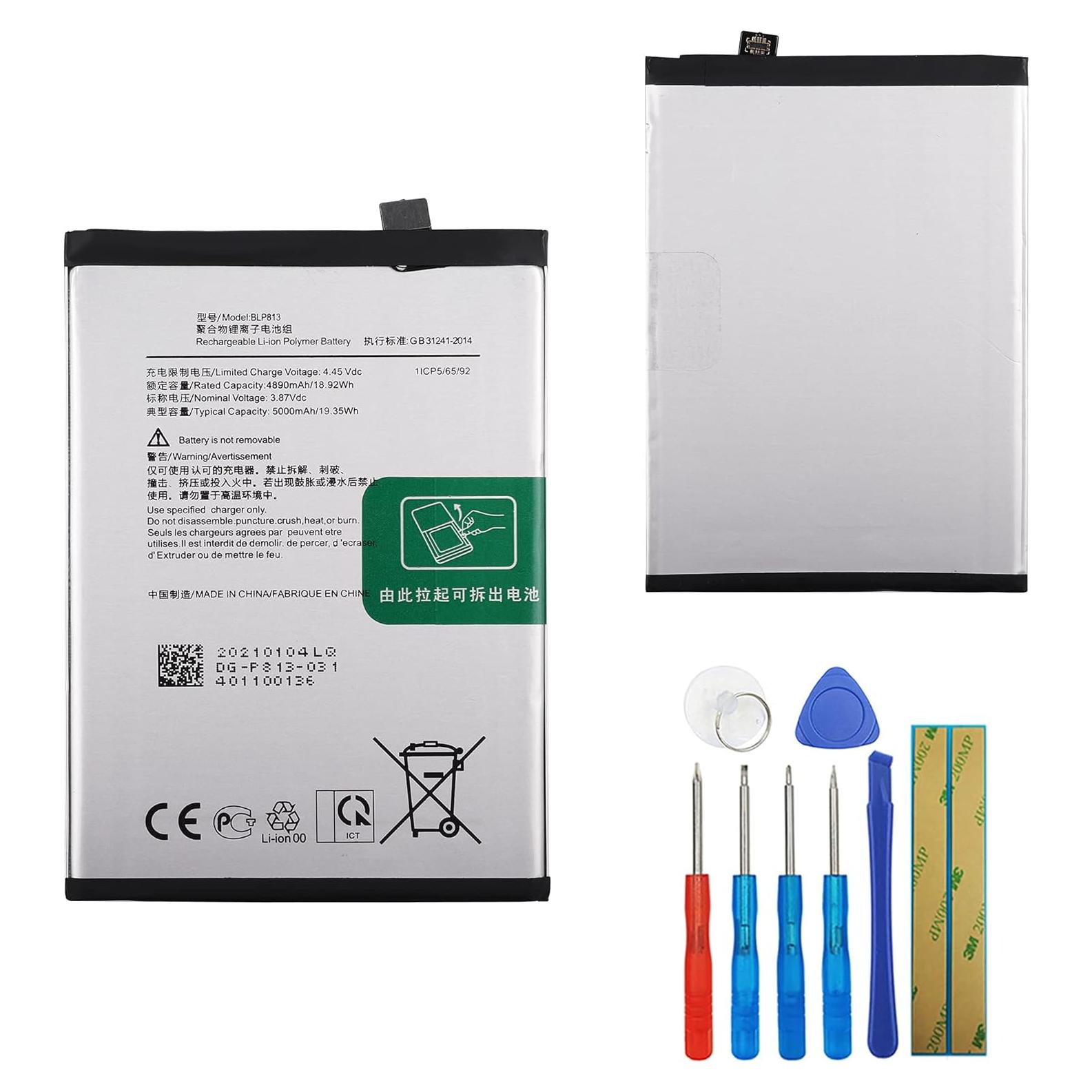 Batería de Reemplazo BLP813 5000mAh para Oneplus Nord N100