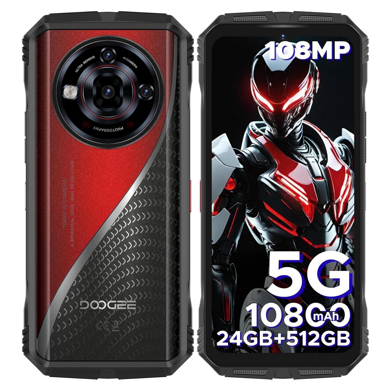 DOOGEE S118 Pro Teléfono Resistente 5G 24GB RAM 512GB Rojo