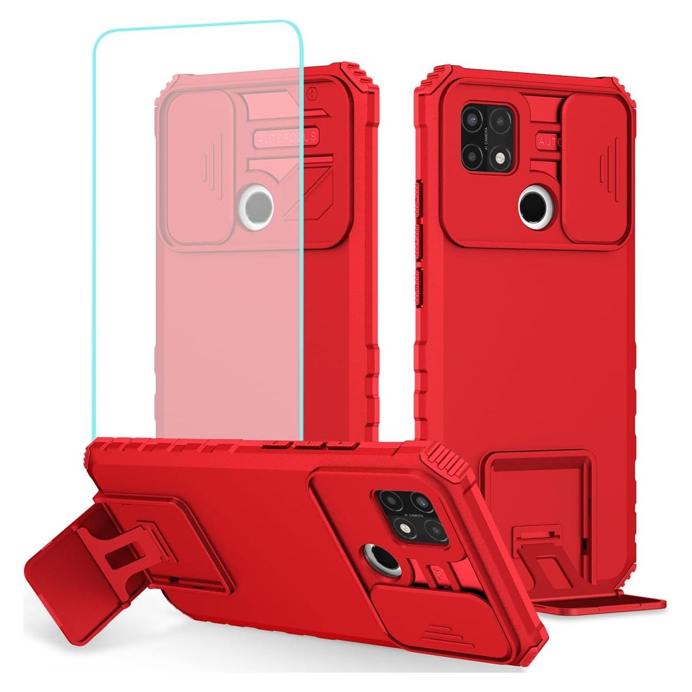 Funda Protectora Oppo A15/A15S Tothedu con Soporte y Vidrio Templado