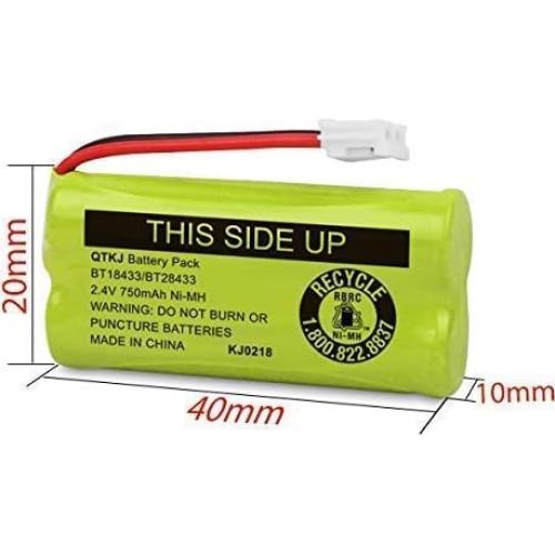 Baterías de teléfono inalámbrico QTKJ BT18433 4-Pack 750mAh